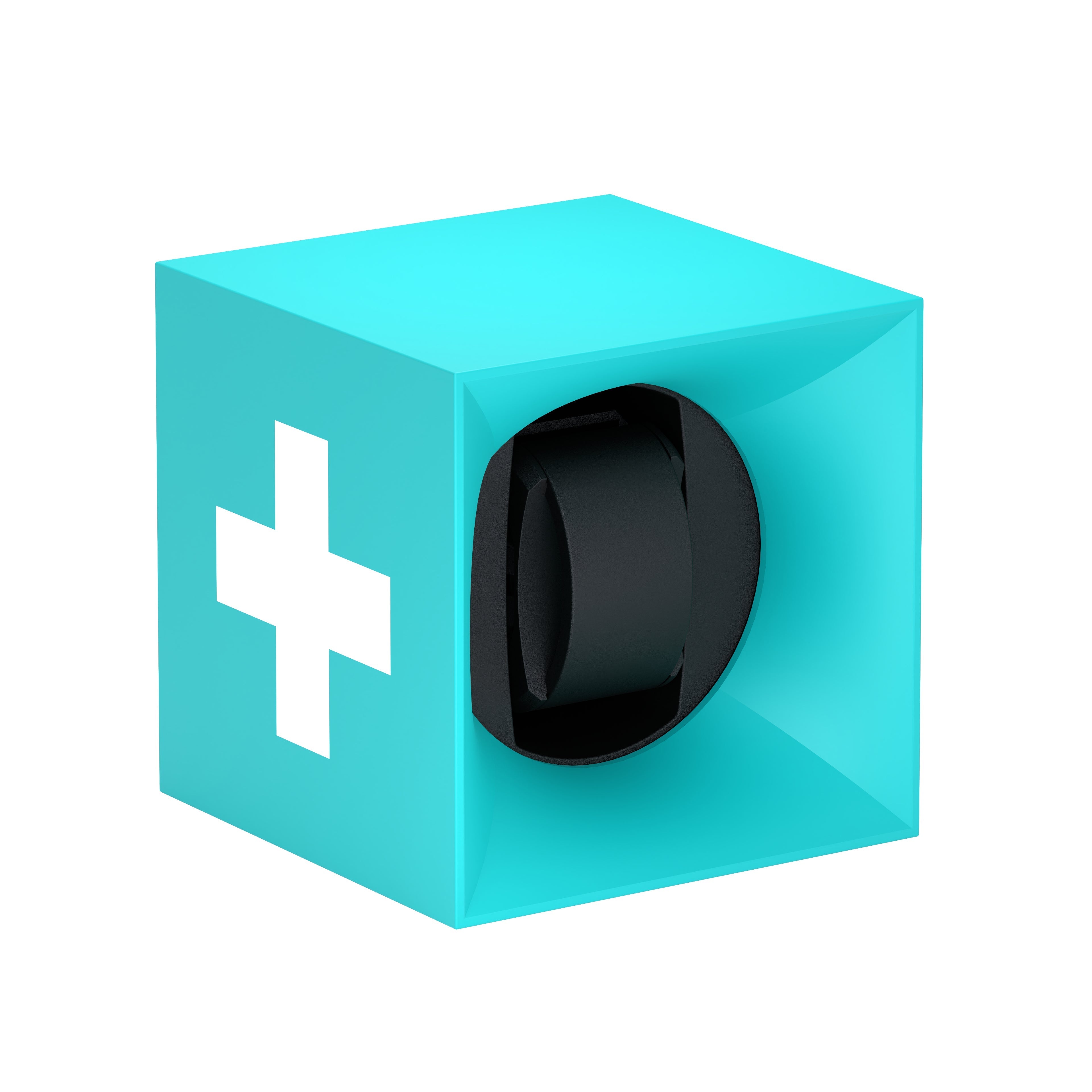 SwissKubik: Startbox Soft Touch Turquoise automatic watch winder for 1 watch