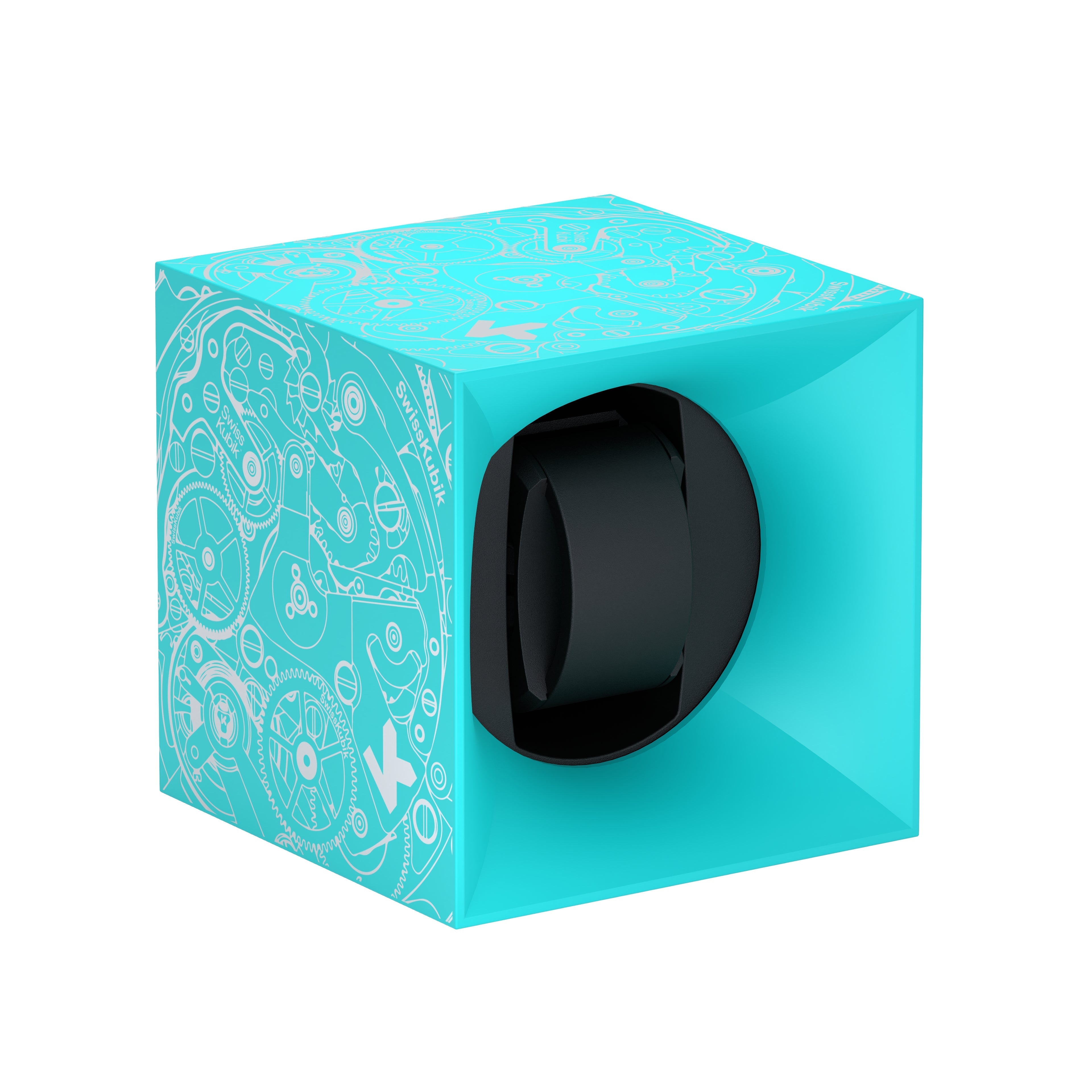 SwissKubik: Startbox Soft Touch Turquoise automatic watch winder for 1 watch