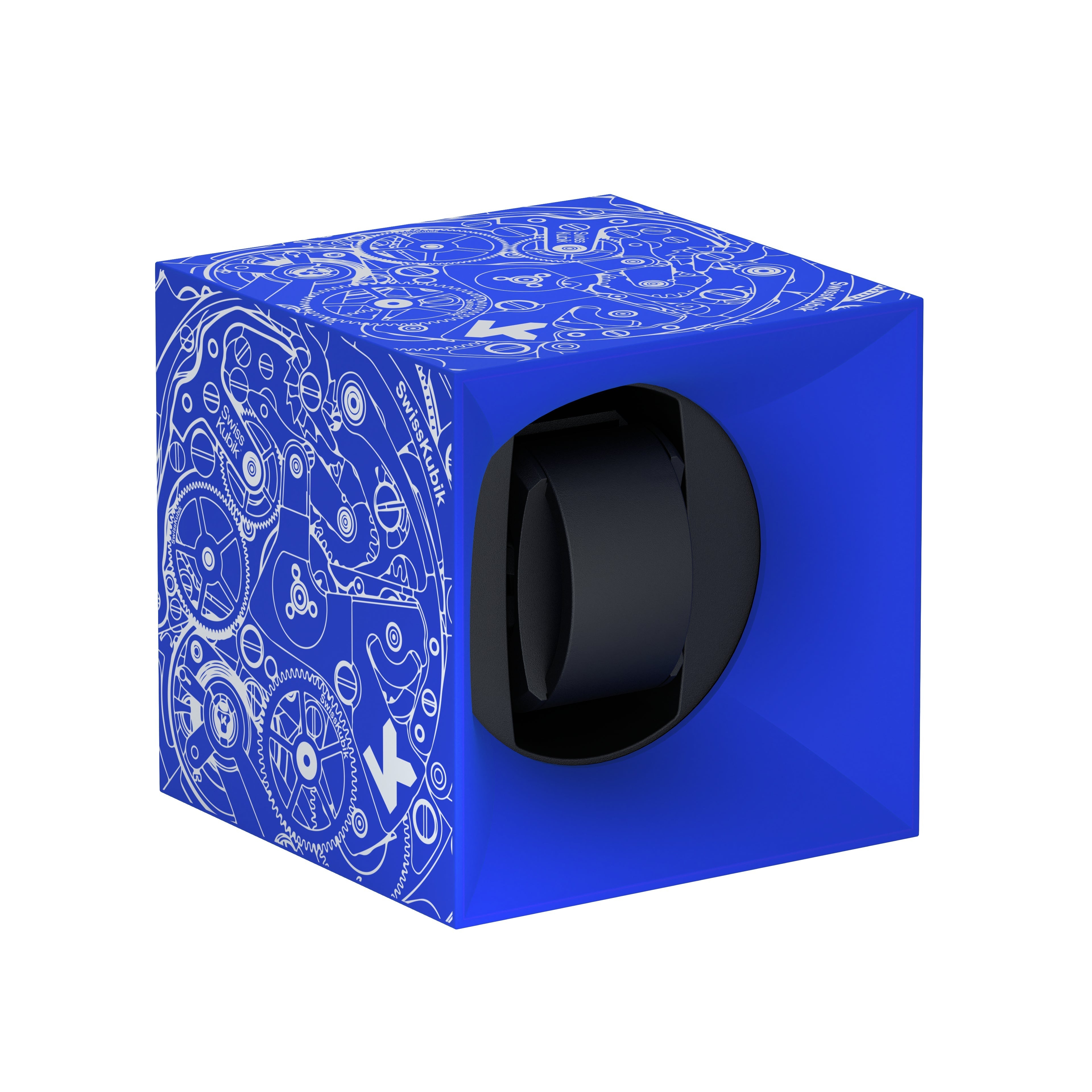 SwissKubik: Startbox Soft Touch Blue automatic watch winder for 1 watch
