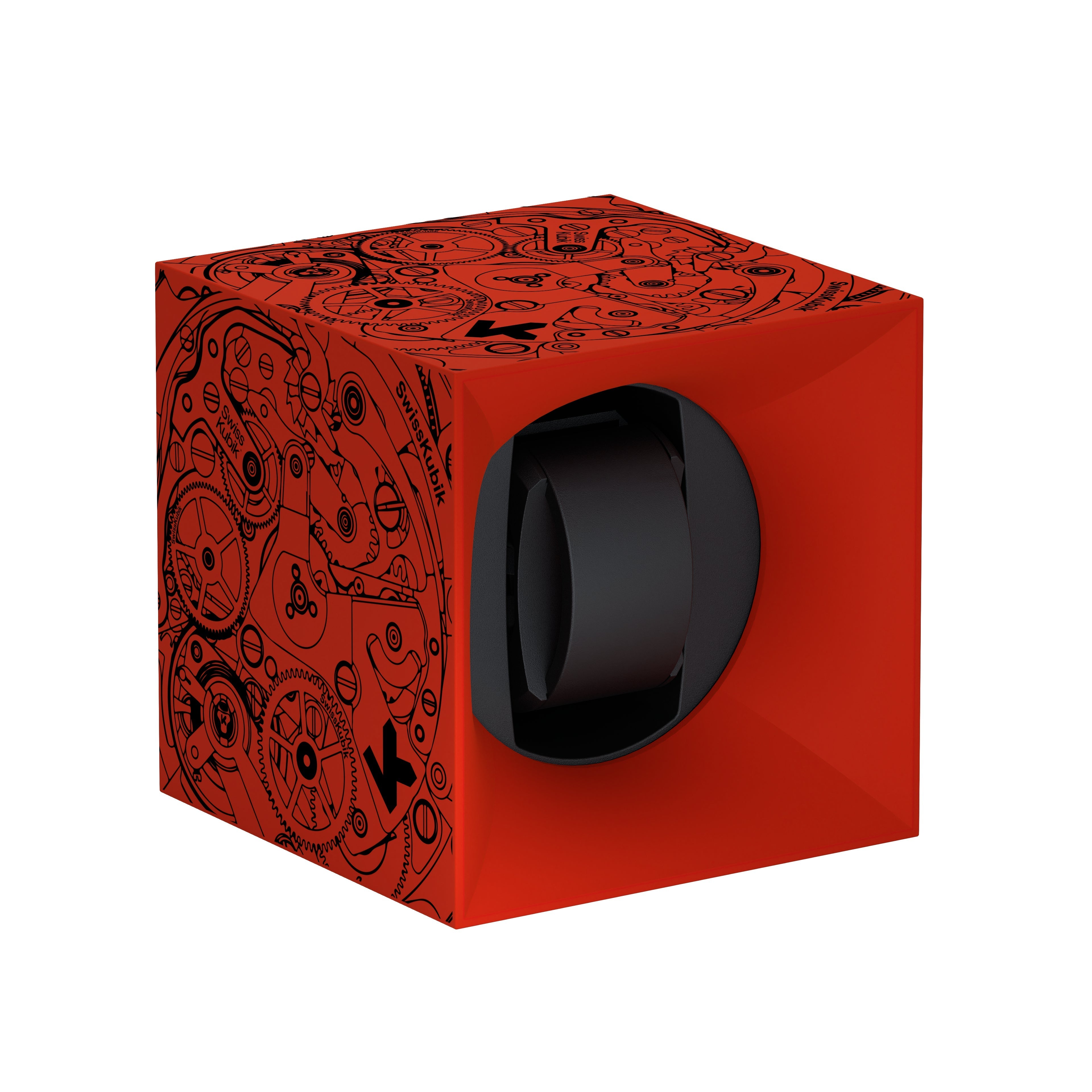 SwissKubik: Startbox Soft Touch Red automatic watch winder for 1 watch