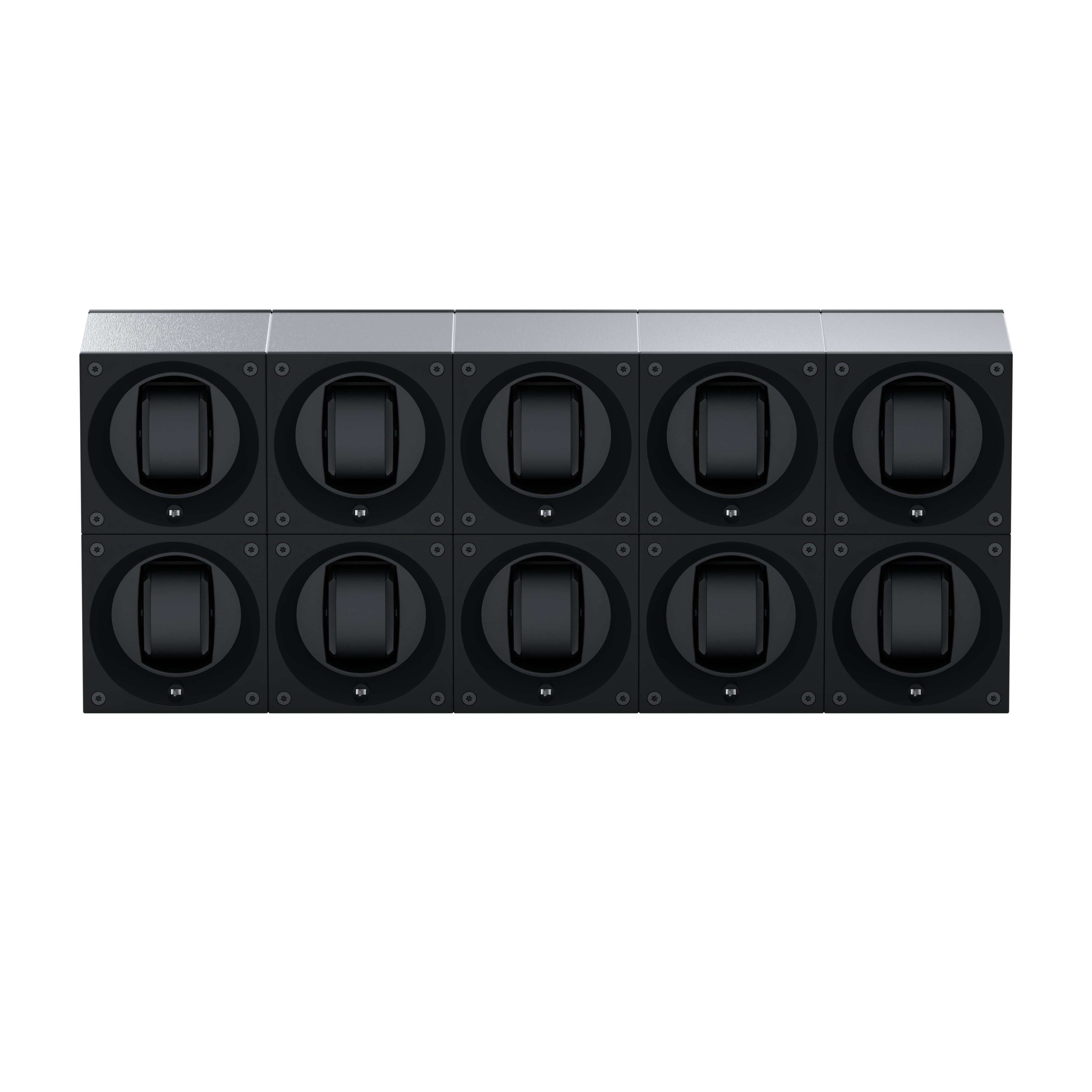 Masterbox 10 Brushed Aluminum Watches: Rotating Watch Case for Automatic Watches