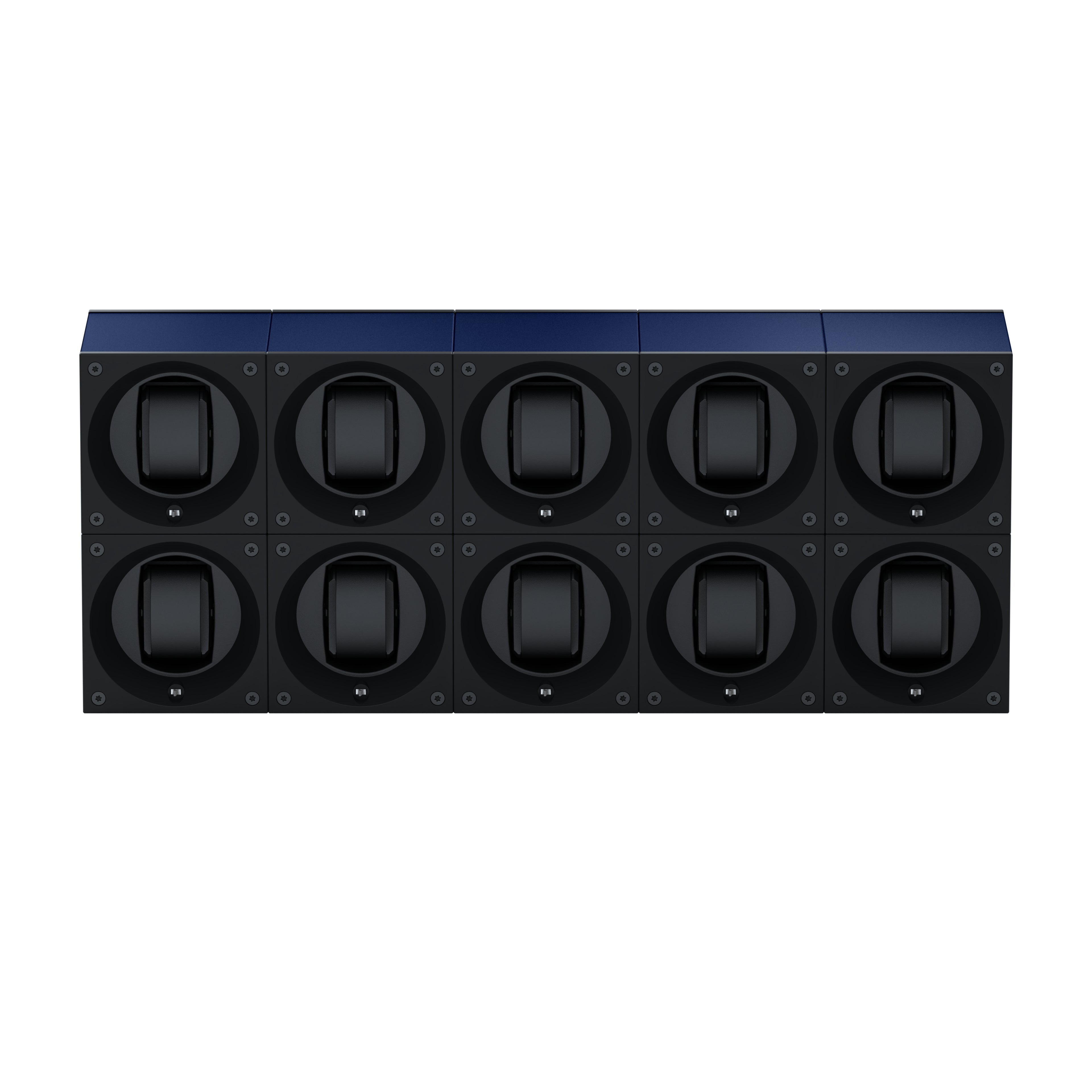 Masterbox 10 watches Aluminum Navy Blue: rotating case for automatic watches