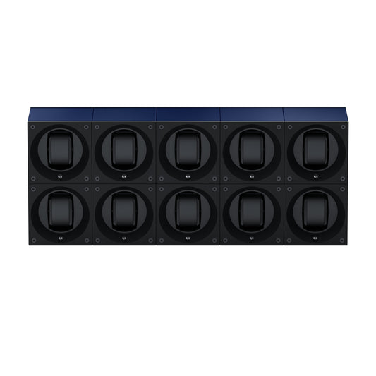 Masterbox 10 watches Aluminum Navy Blue: rotating case for automatic watches