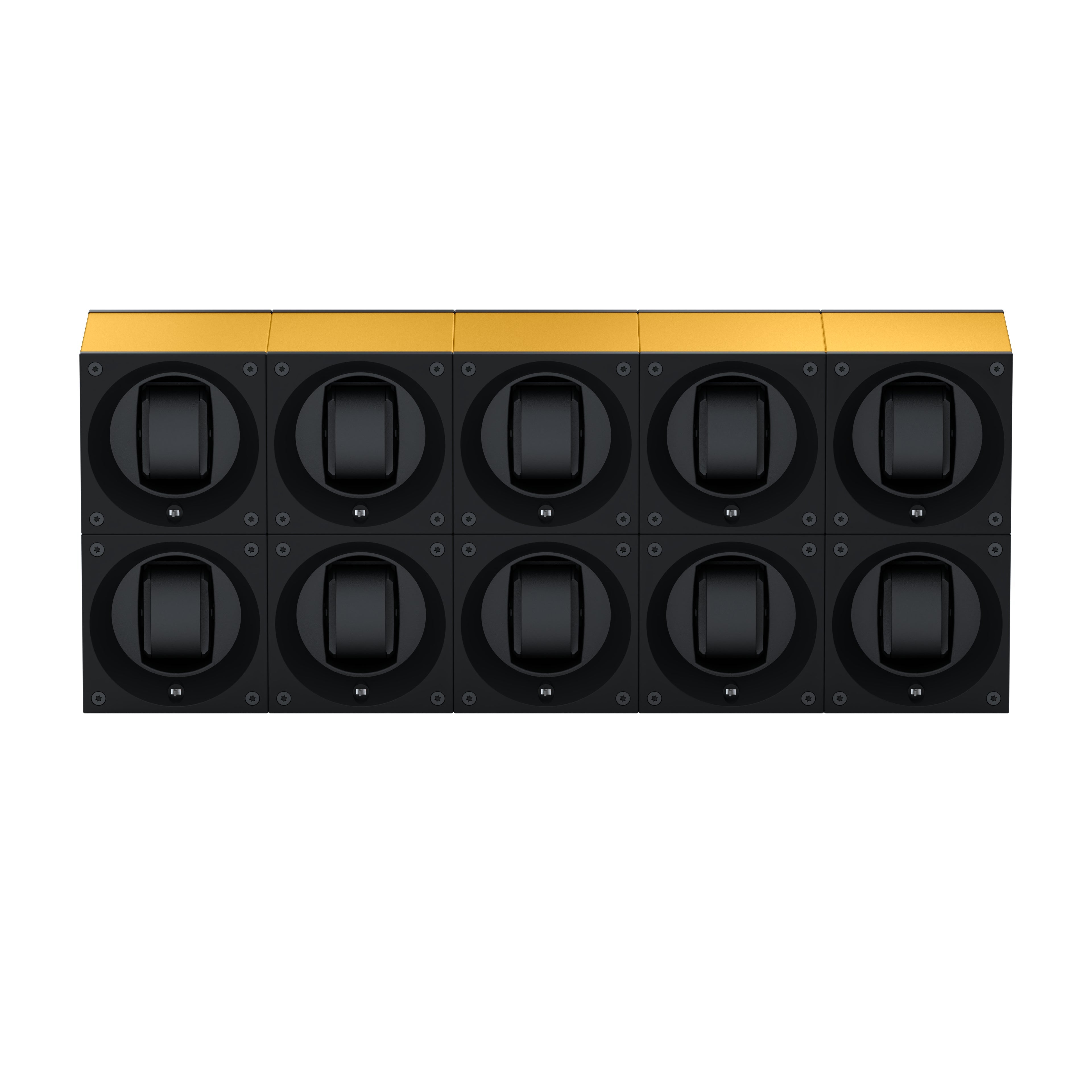 Masterbox 10 Gold Aluminum Watches: Rotating Watch Case for Automatic Watches