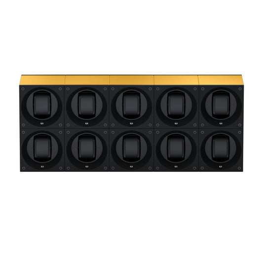 Masterbox 10 Gold Aluminum Watches: Rotating Watch Case for Automatic Watches