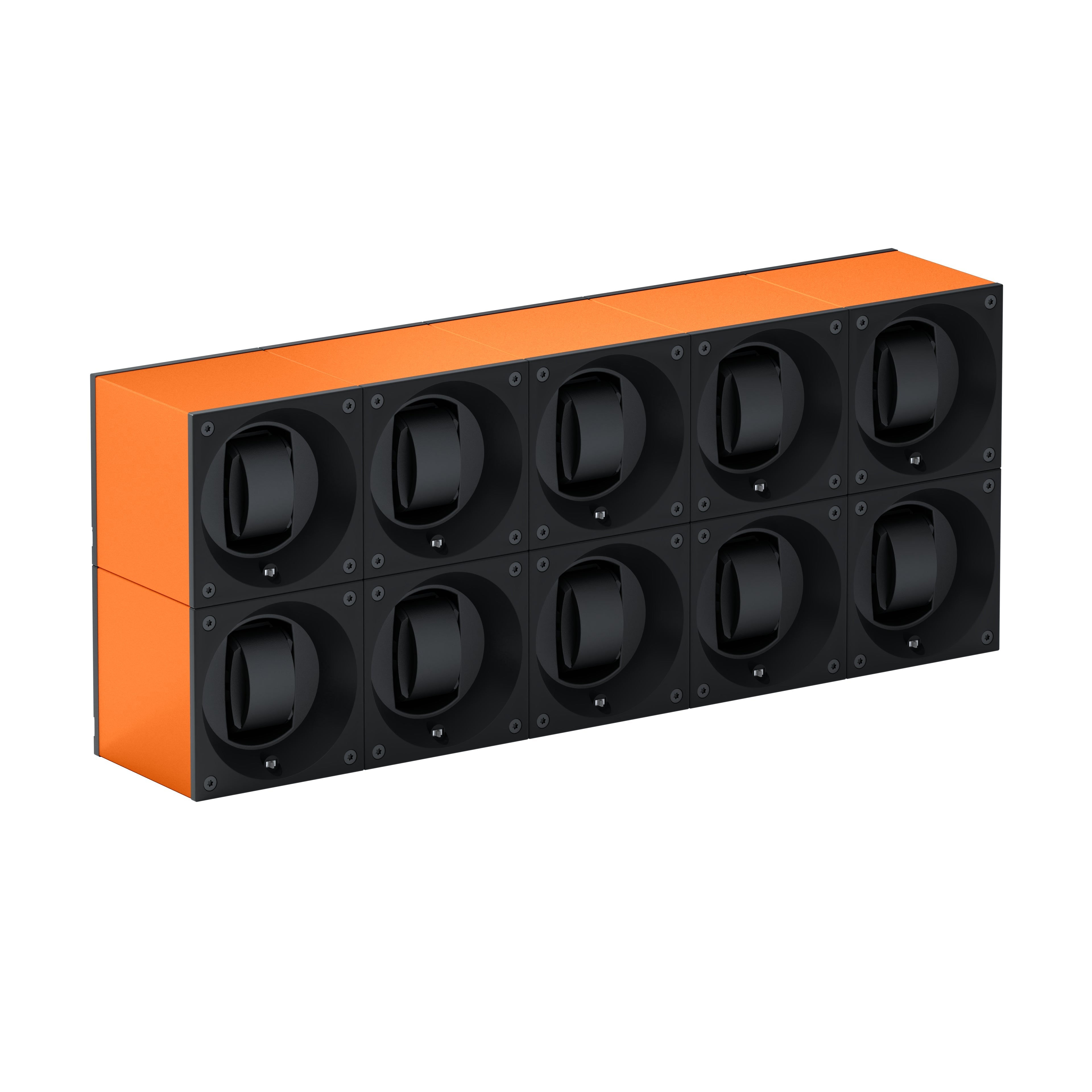 Automatic watch winder: Masterbox 10 watches Aluminum Orange