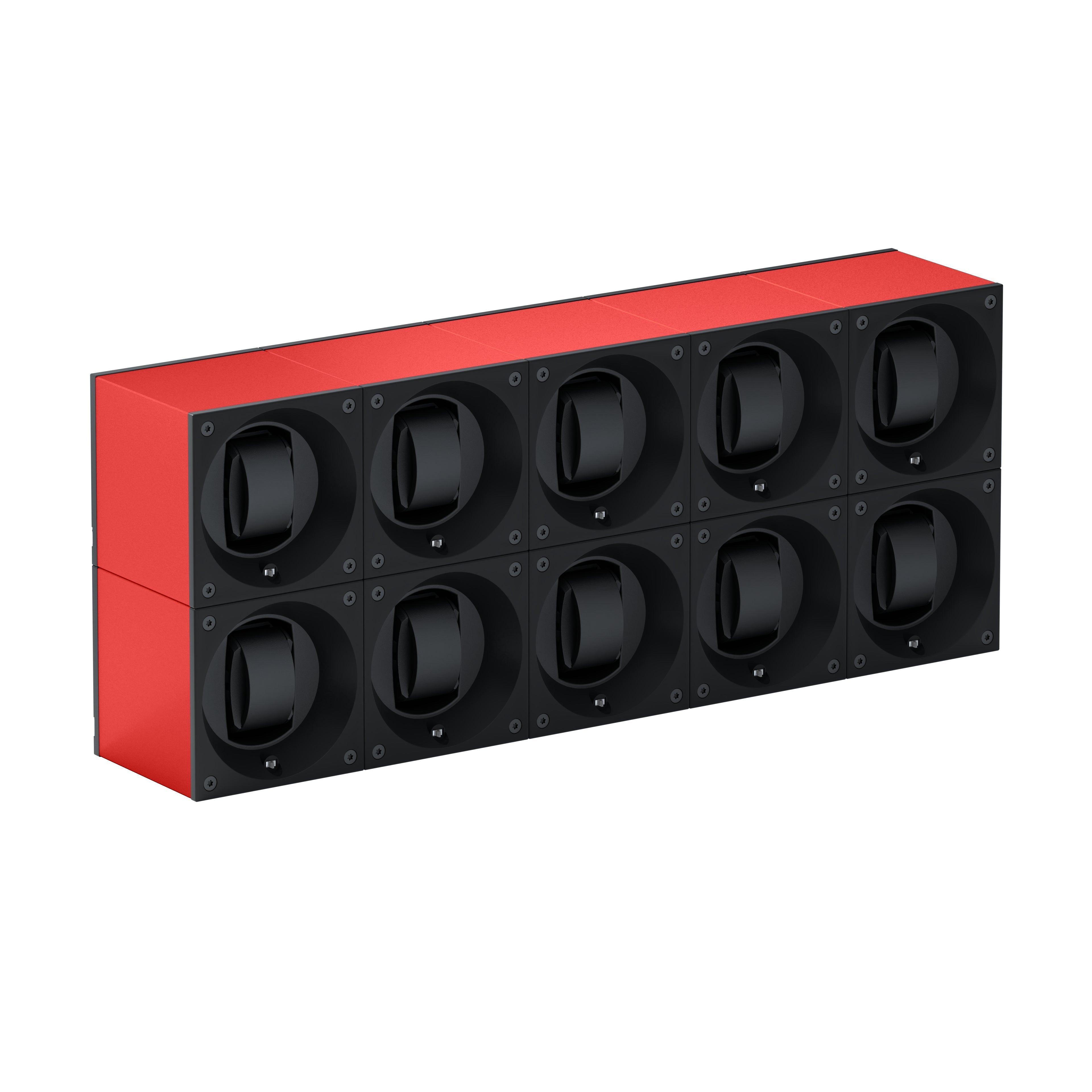 Automatic watch winder: Masterbox 10 watches Red Aluminum