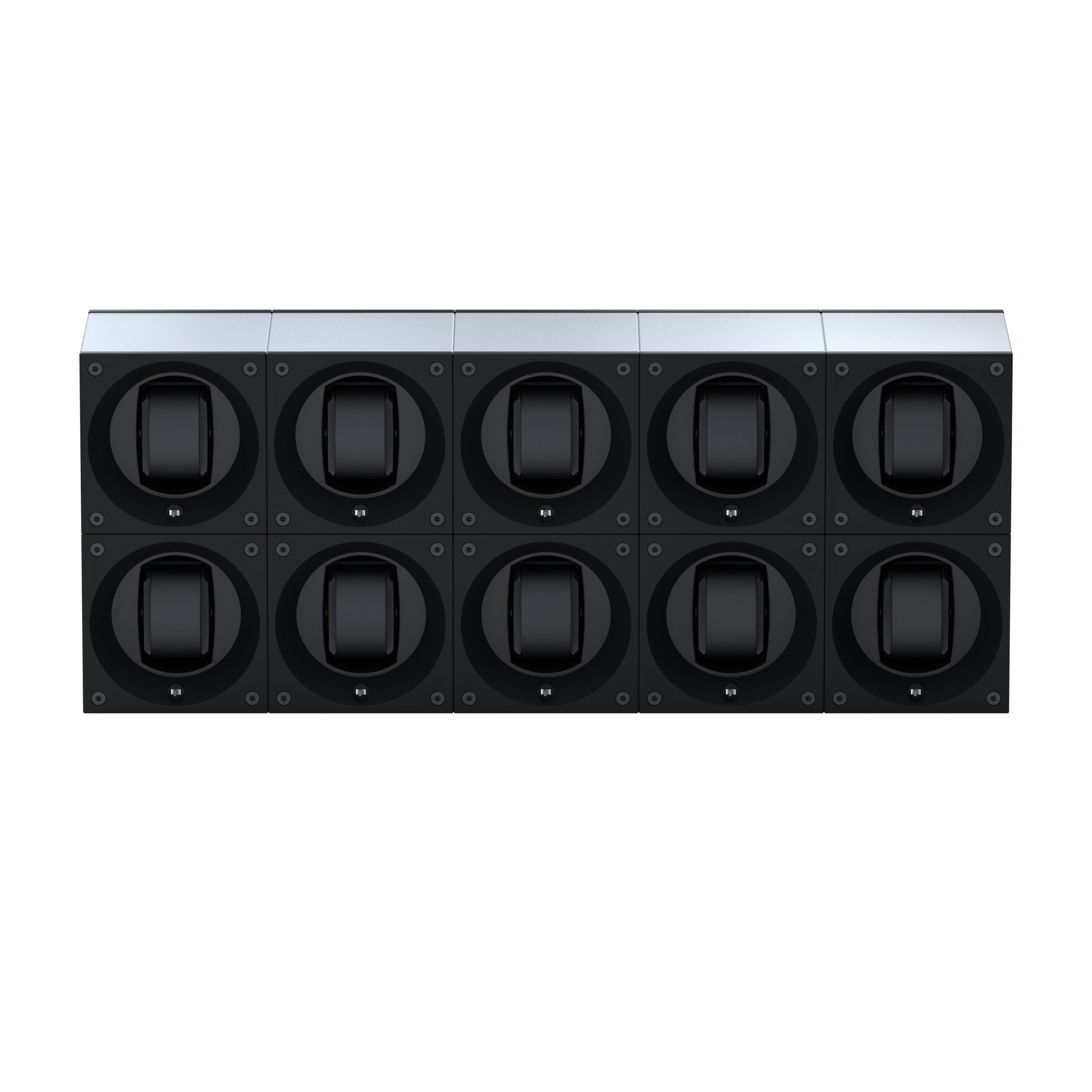 Masterbox 10 watches Aluminum Silver: rotating case for automatic watches