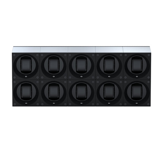 Masterbox 10 watches Aluminum Silver: rotating case for automatic watches