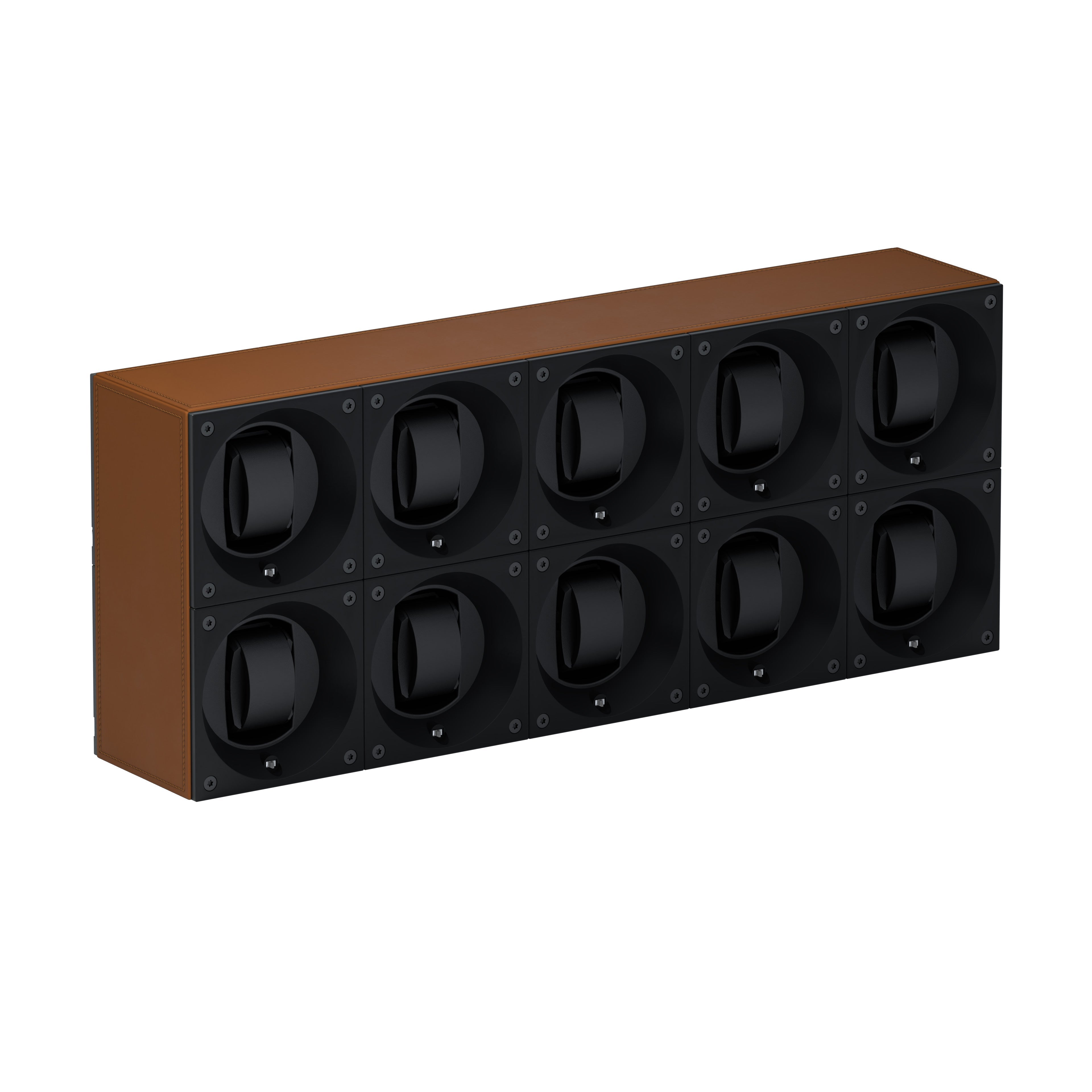 Automatic watch winder: Masterbox 10 watches Cognac leather