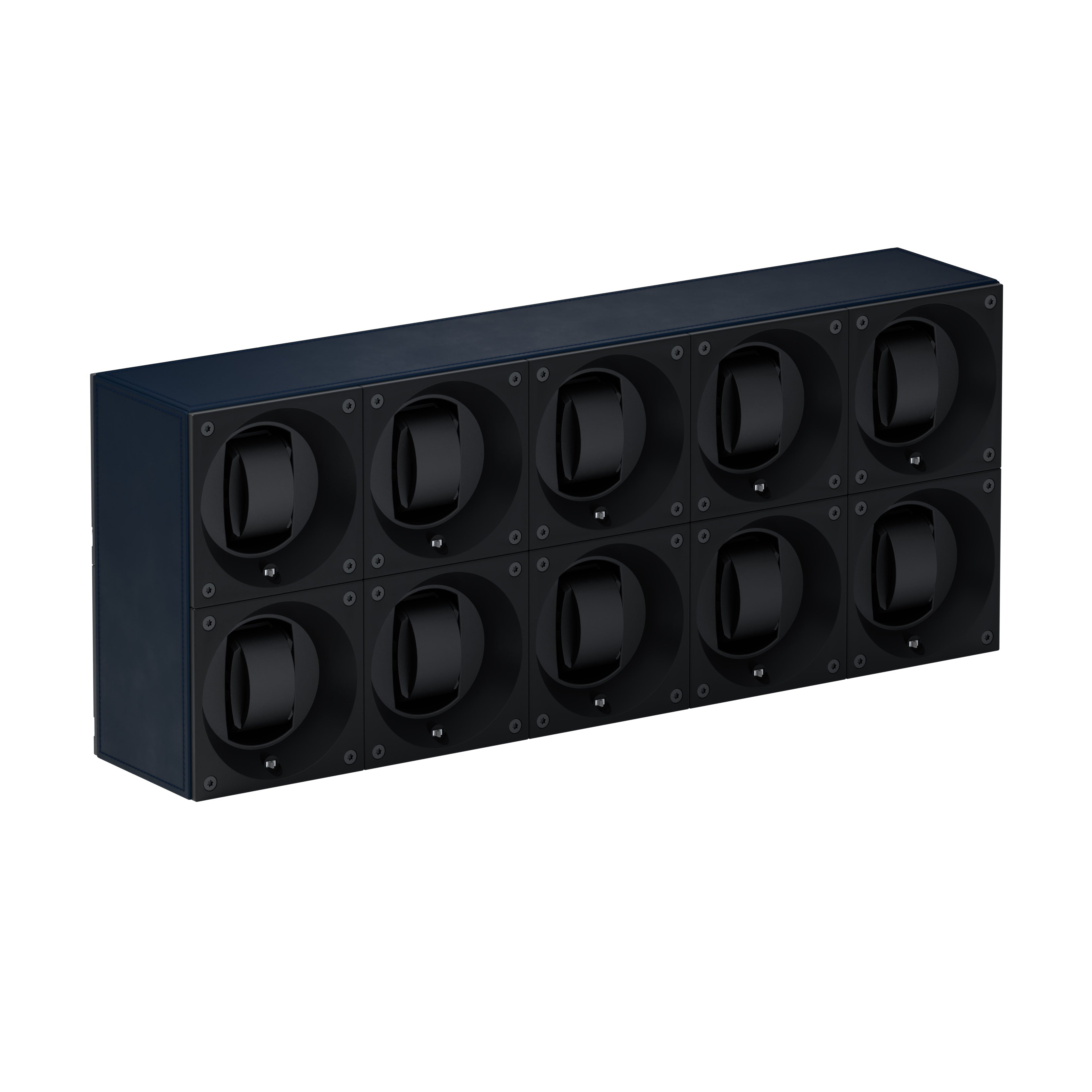 Automatic watch winder: Masterbox 10 watches Navy Blue Leather