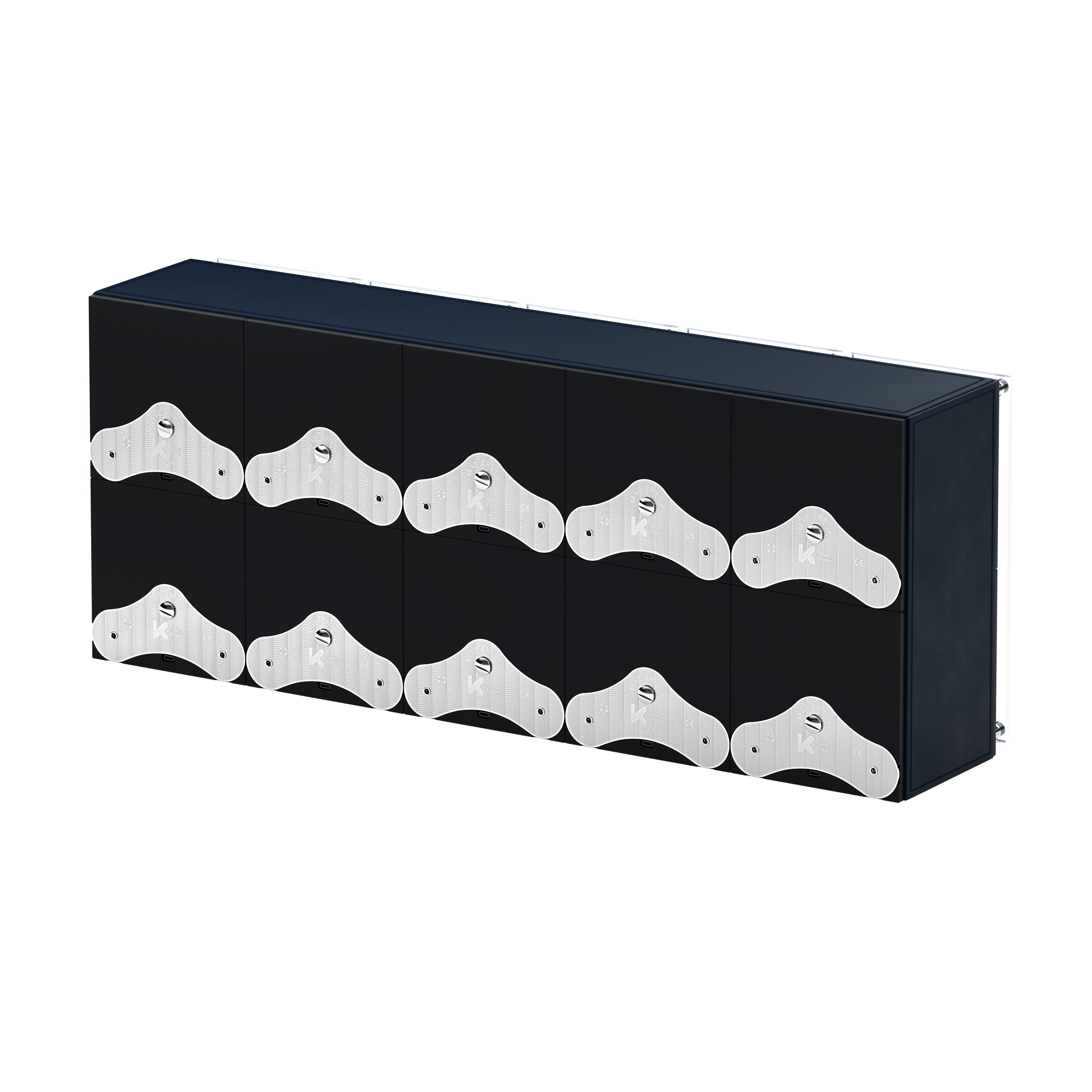 SwissKubik: Masterbox automatic watch winder, Navy Blue Leather, 10 watches