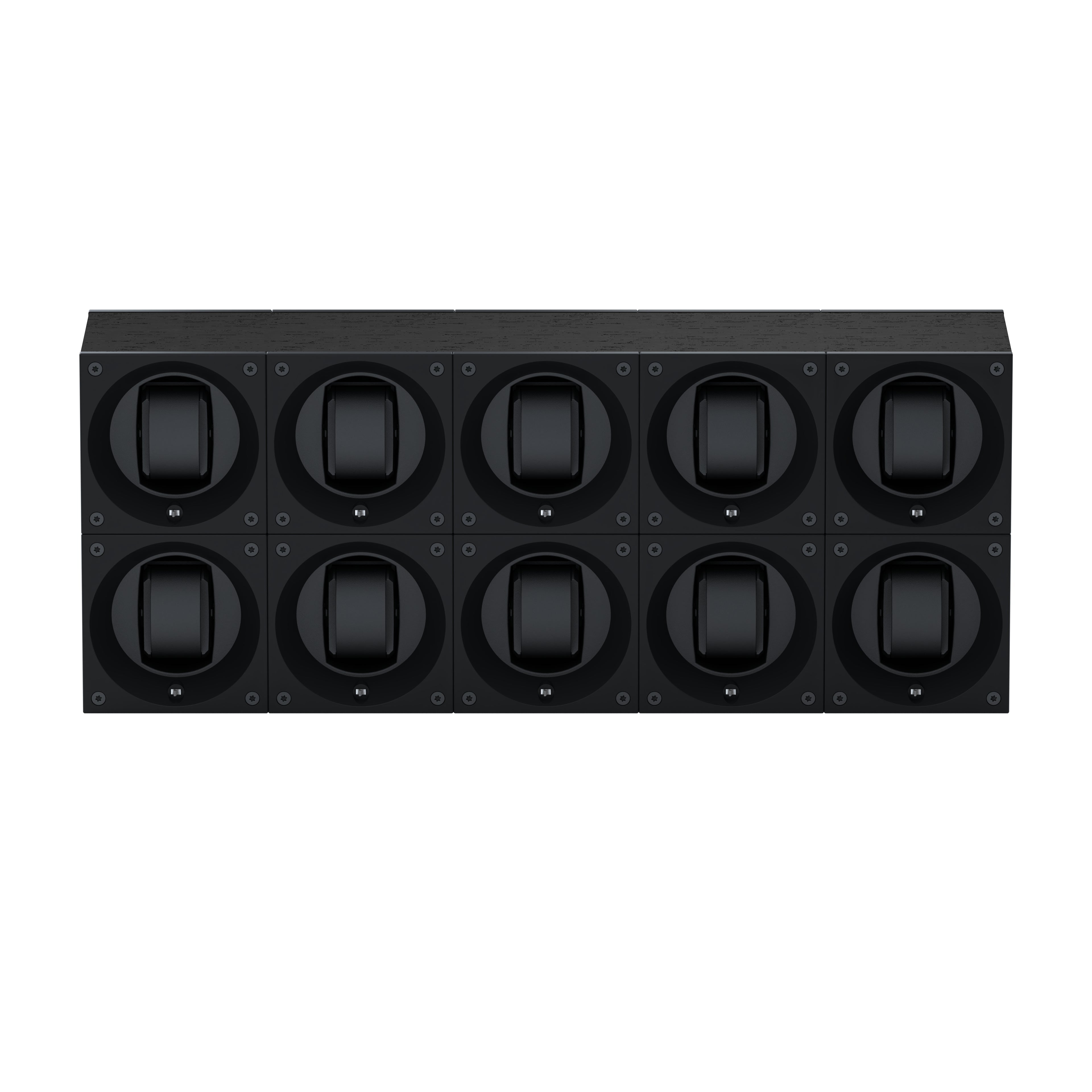 Masterbox 10 Black Wenge Wood Watches: Rotating Watch Box for Automatic Watches