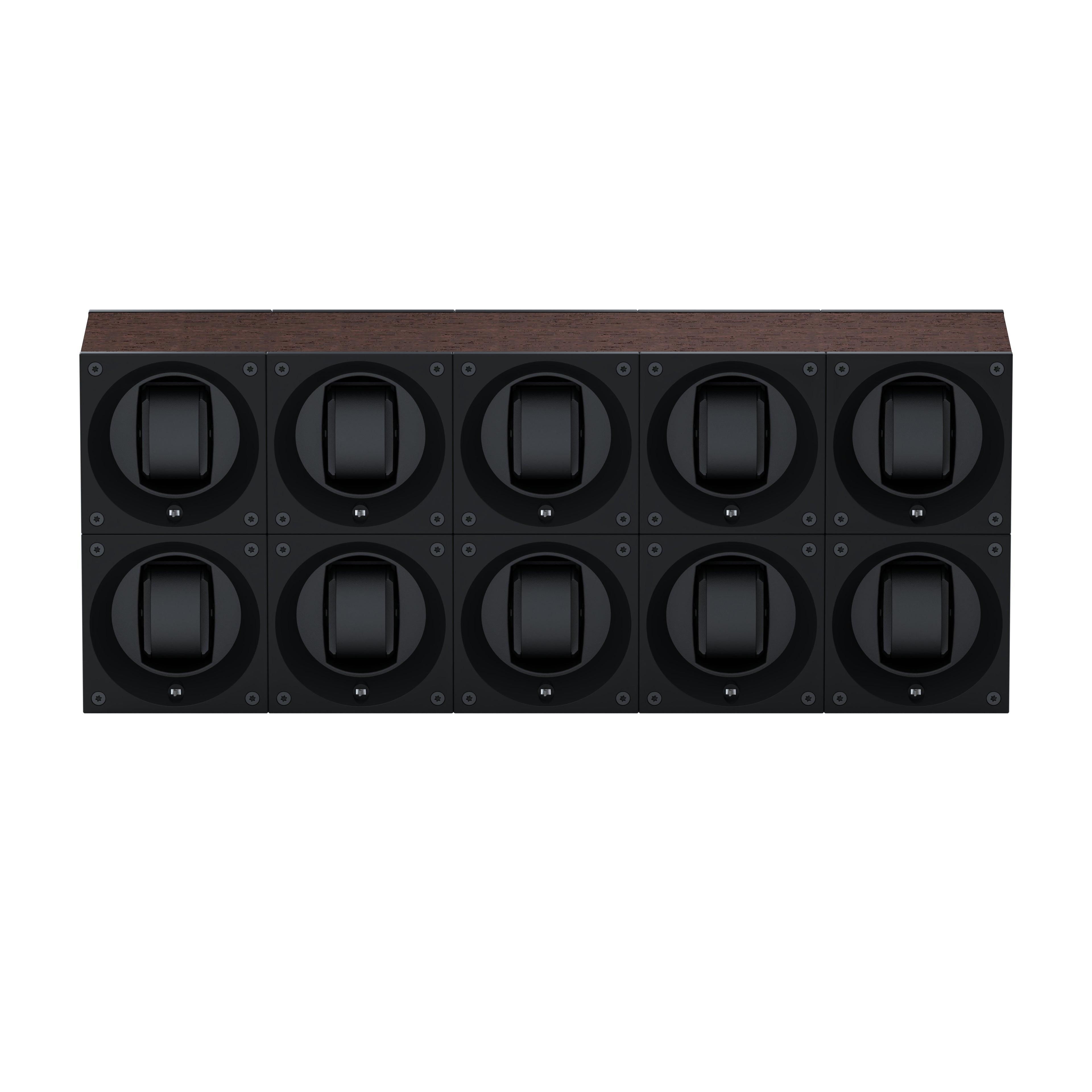 Masterbox 10 Natural Wenge Wood Watches: Rotating Watch Box for Automatic Watches