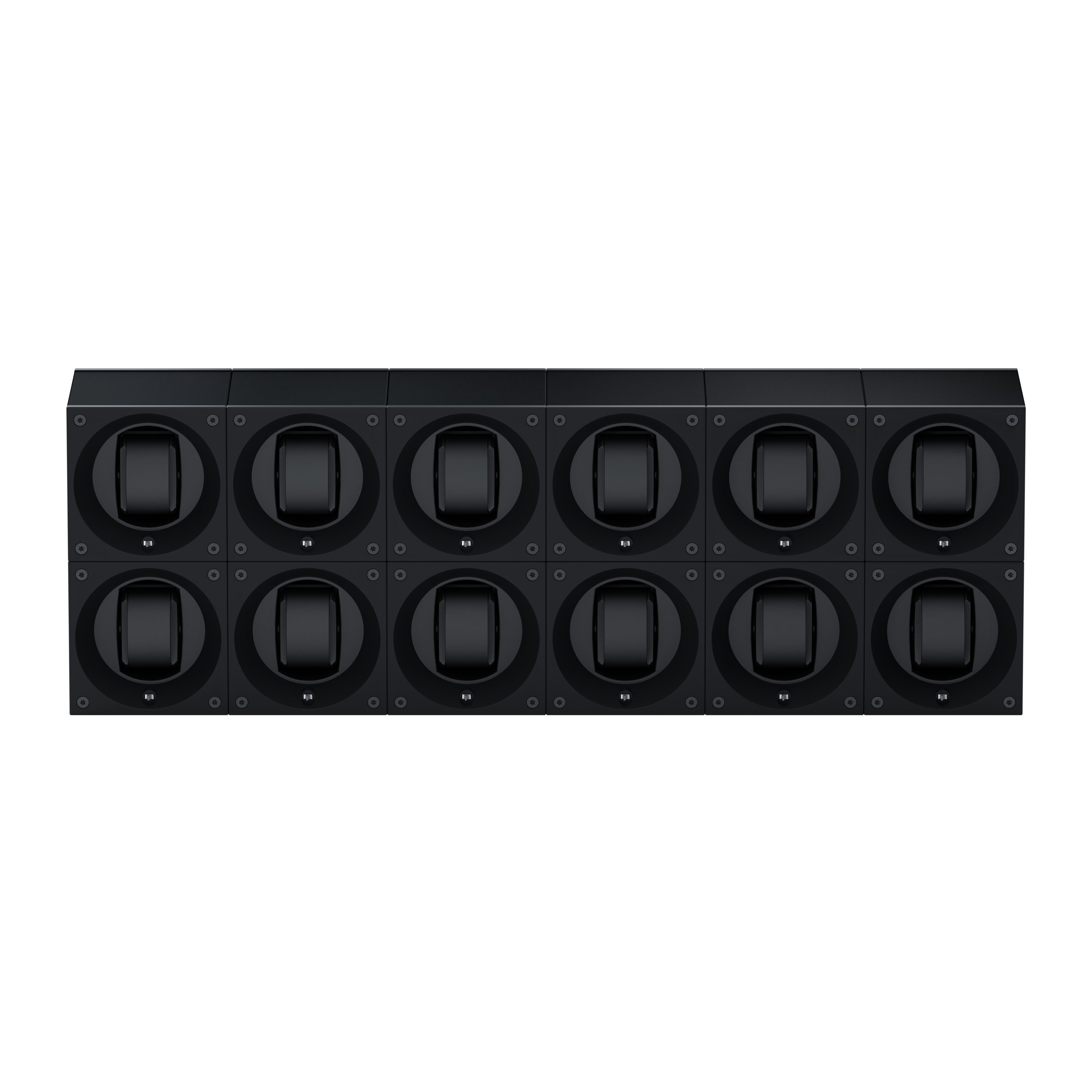 Masterbox 12 watches Black Aluminum: rotating case for automatic watches