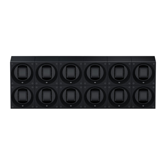 Masterbox 12 watches Black Aluminum: rotating case for automatic watches