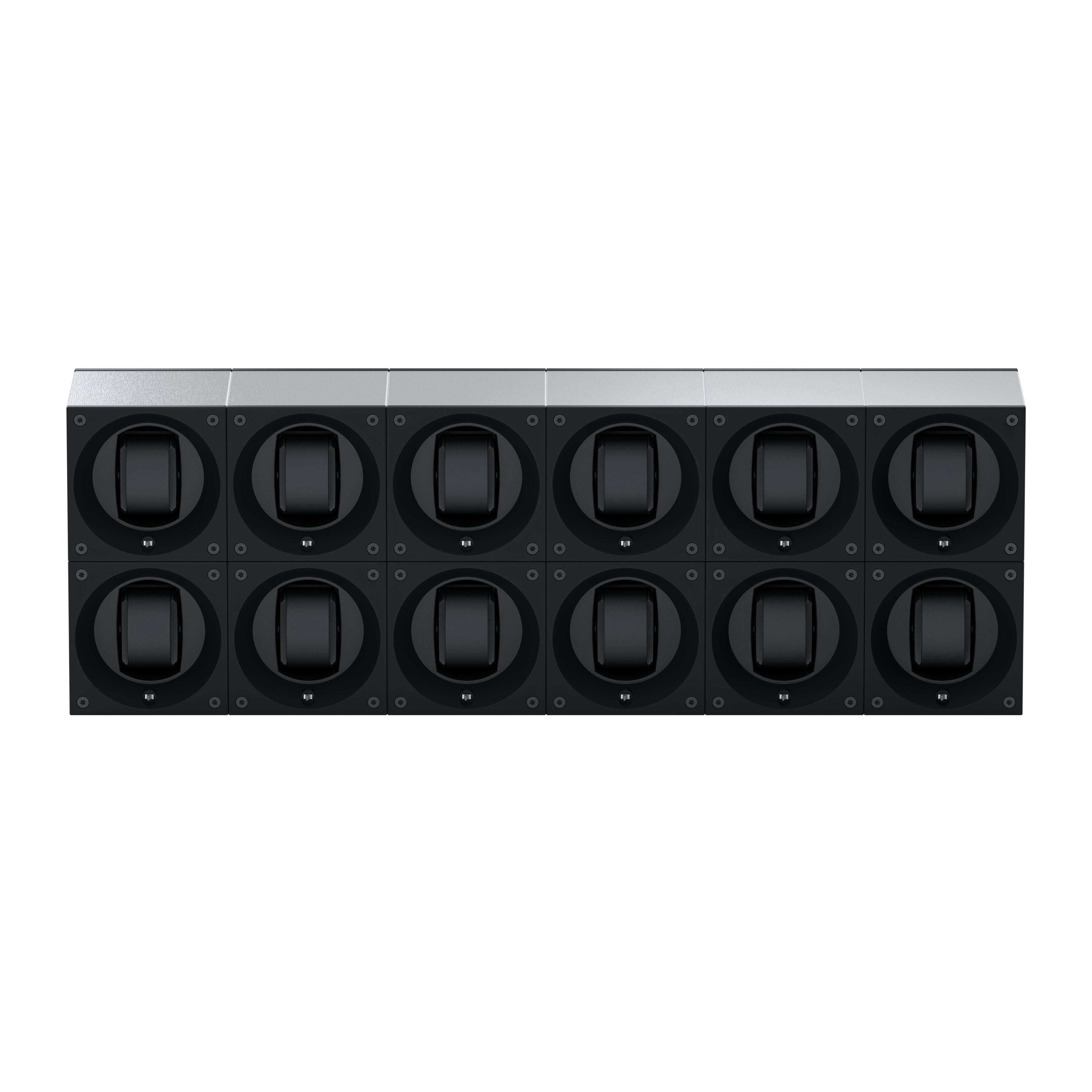 Masterbox 12 Brushed Aluminum Watches: Rotating Watch Case for Automatic Watches