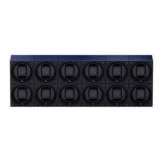Masterbox 12 watches Aluminum Navy Blue: rotating case for automatic watches