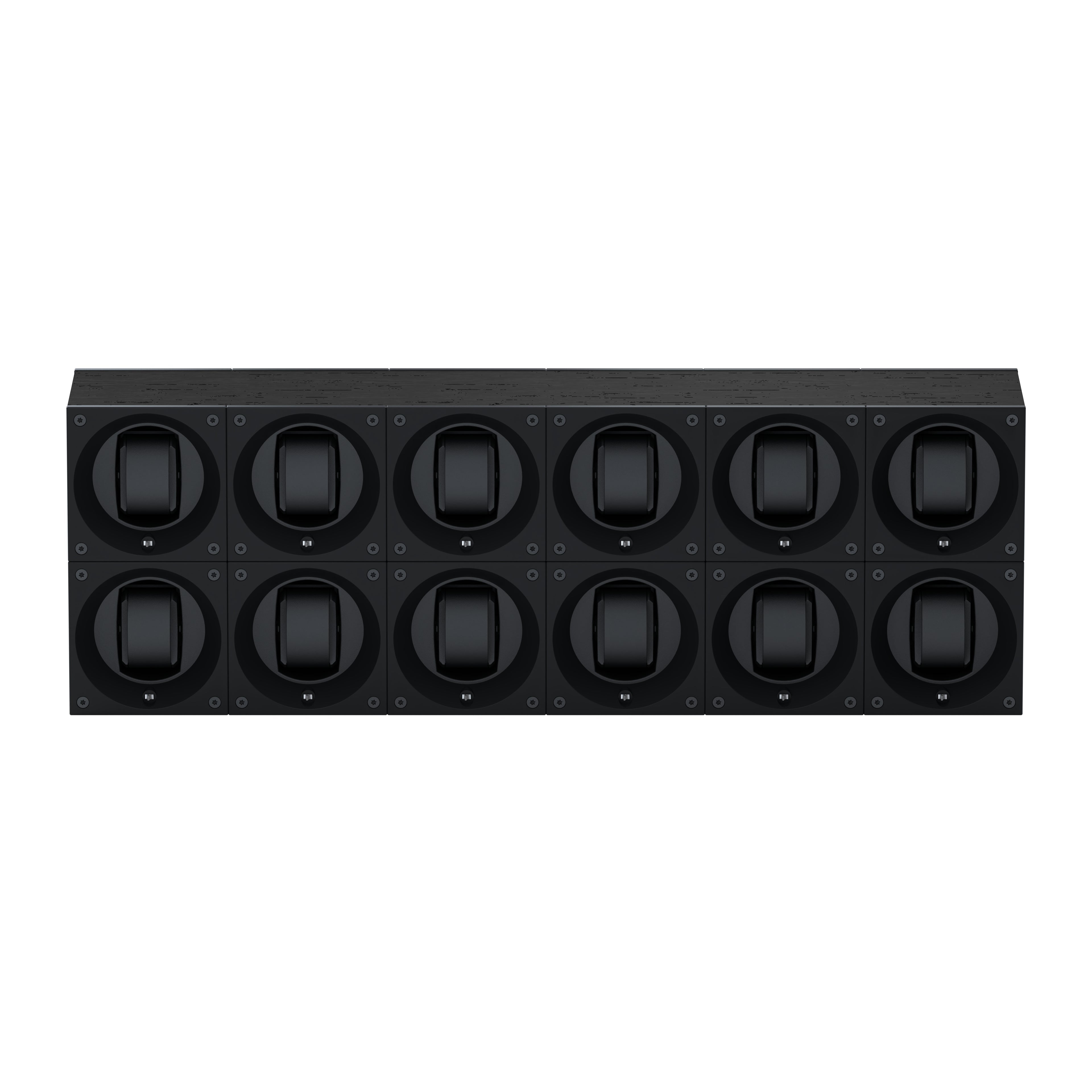 Masterbox 12 Black Wenge Wood Watches: Rotating Watch Box for Automatic Watches