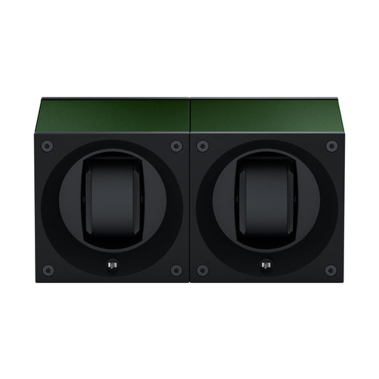 Masterbox 2 watches Dark Green Aluminum: rotating case for automatic watches