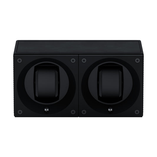 Masterbox 2 Black Leather Watches: rotating case for automatic watches