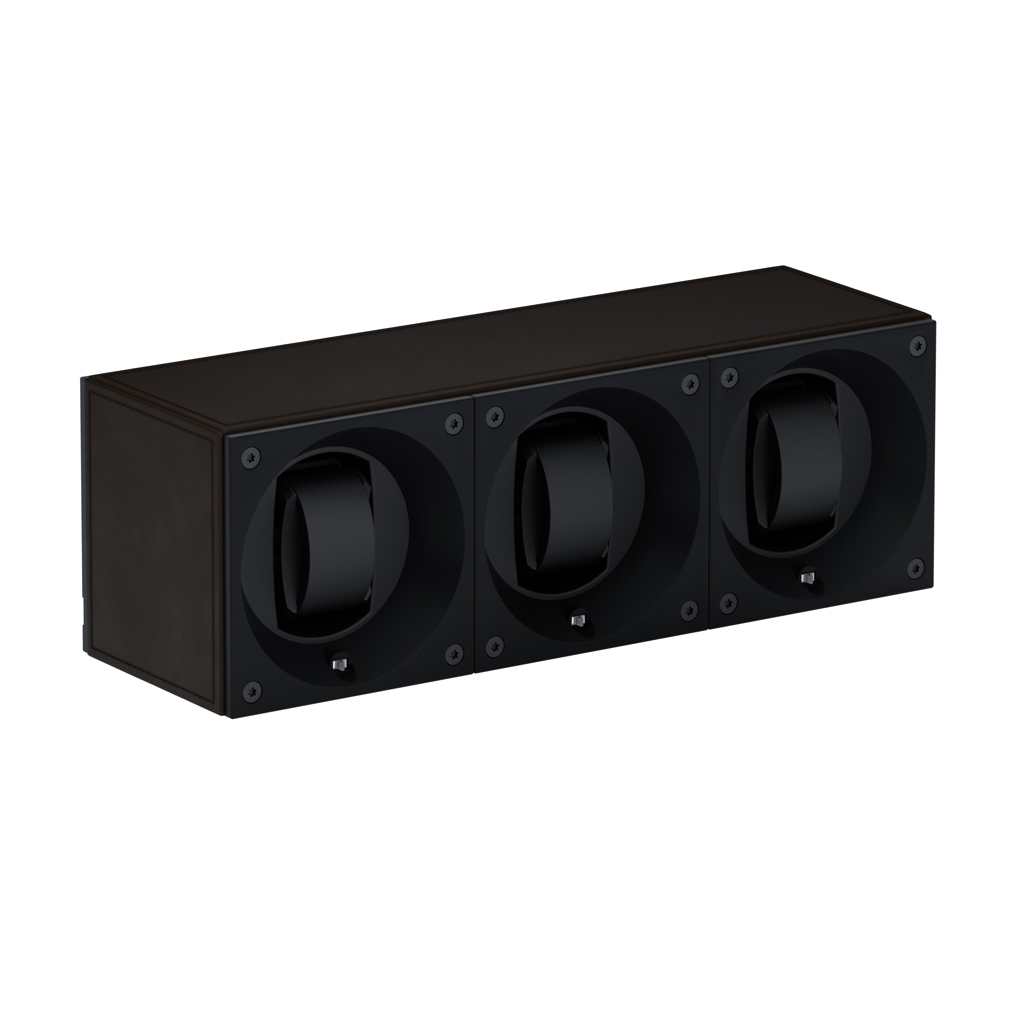 Automatic watch winder: Masterbox 3 watches Dark Brown Leather