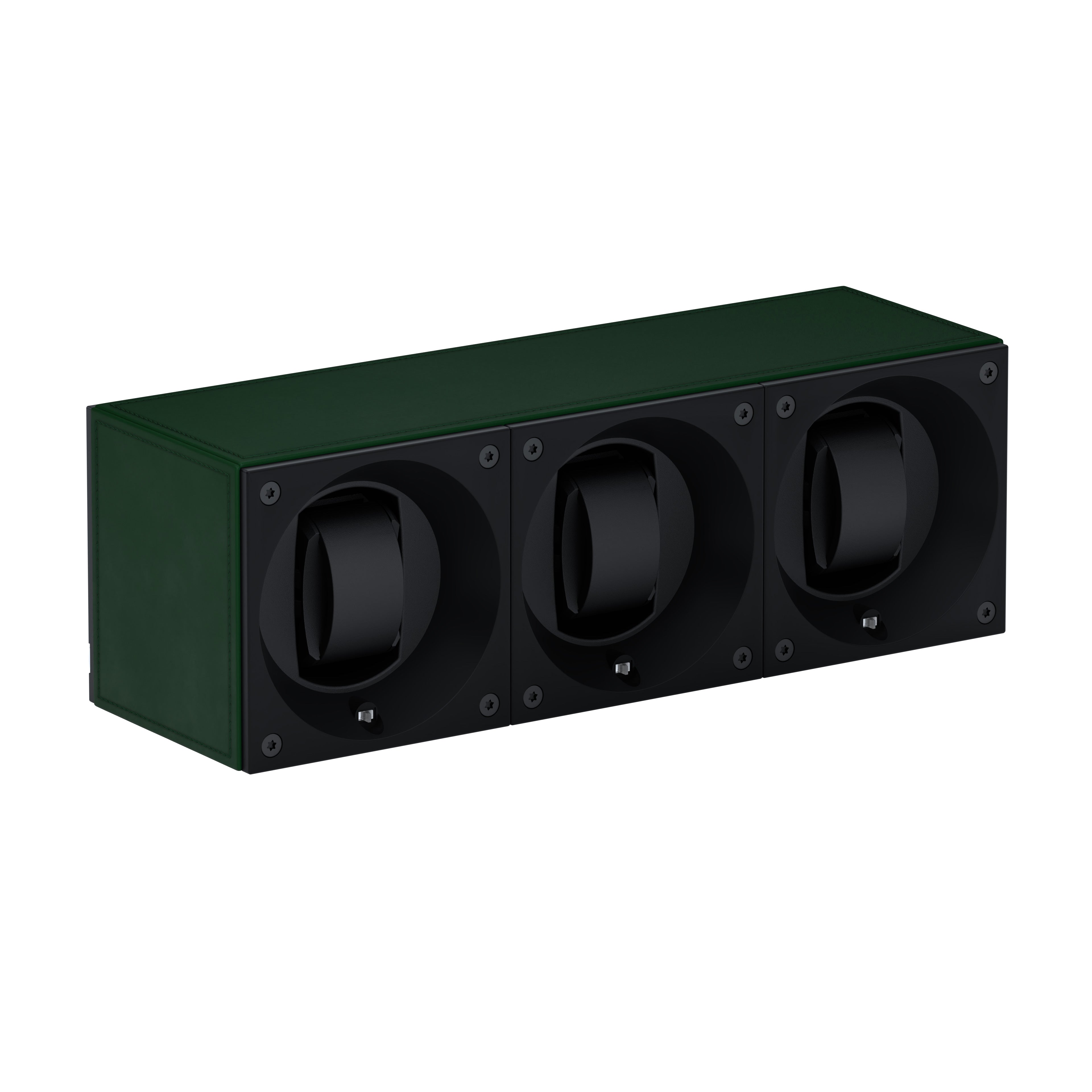 Automatic watch winder: Masterbox 3 watches Green Leather