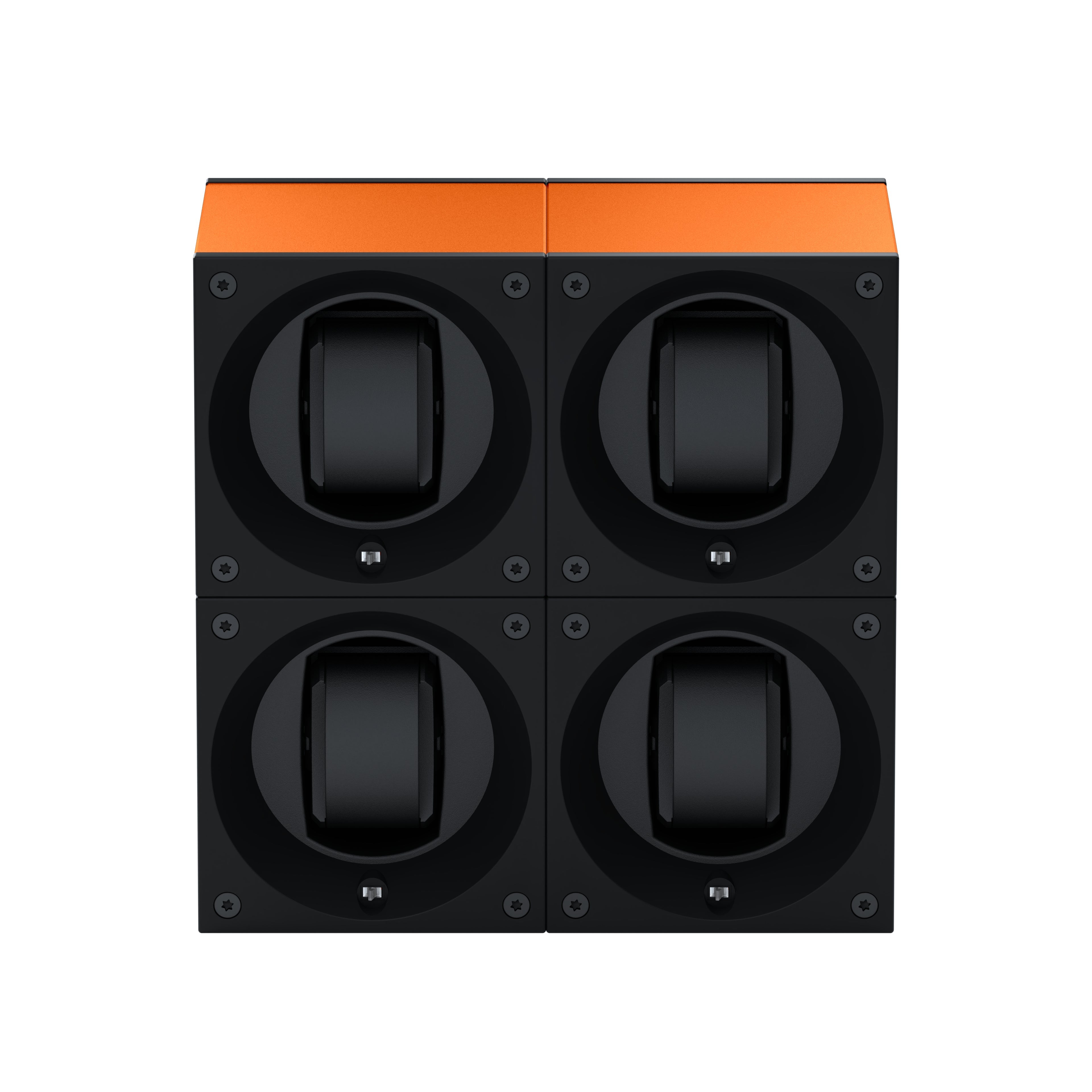 Masterbox 4 watches Aluminum Orange: rotating case for automatic watches