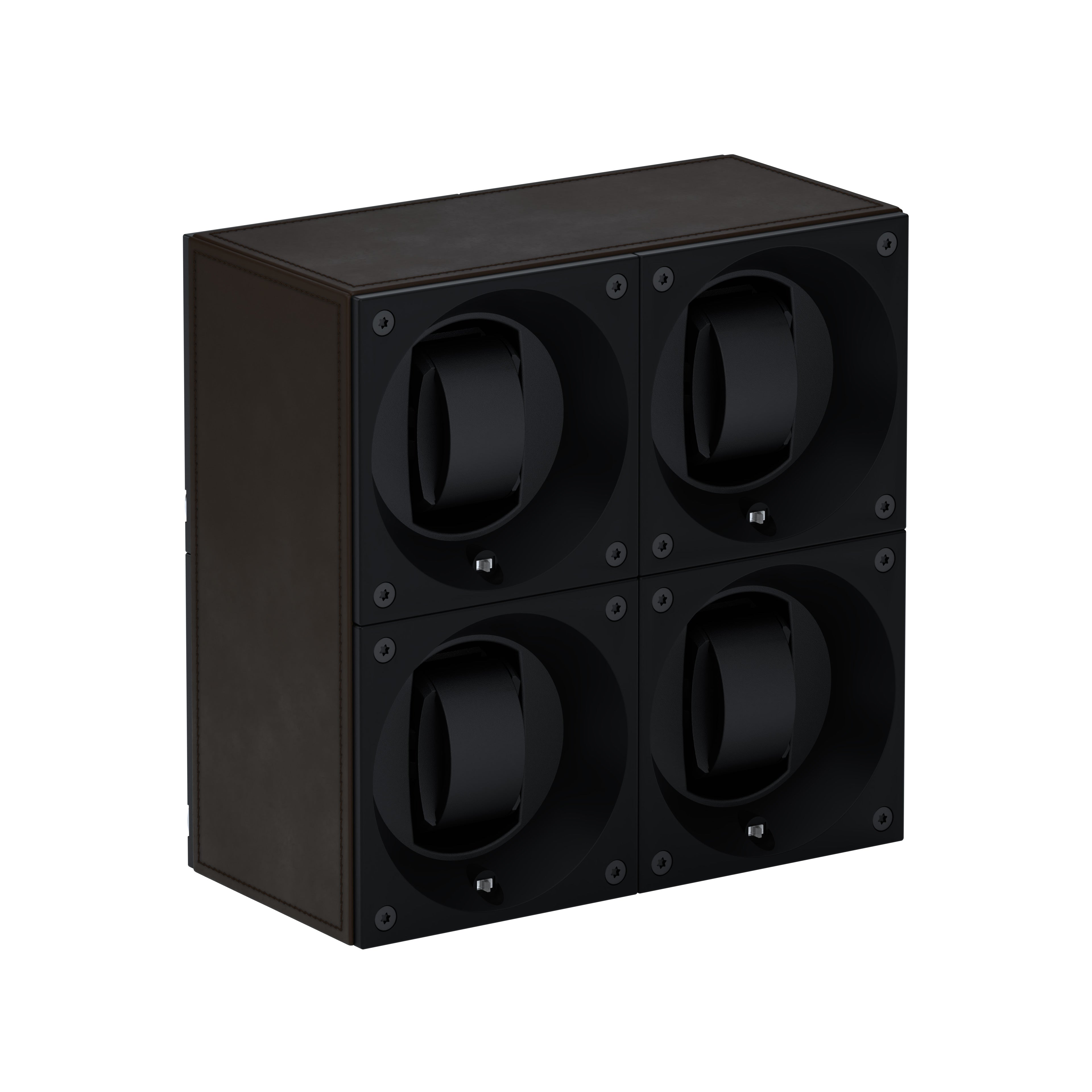 Automatic watch winder: Masterbox 4 watches Dark Brown Leather