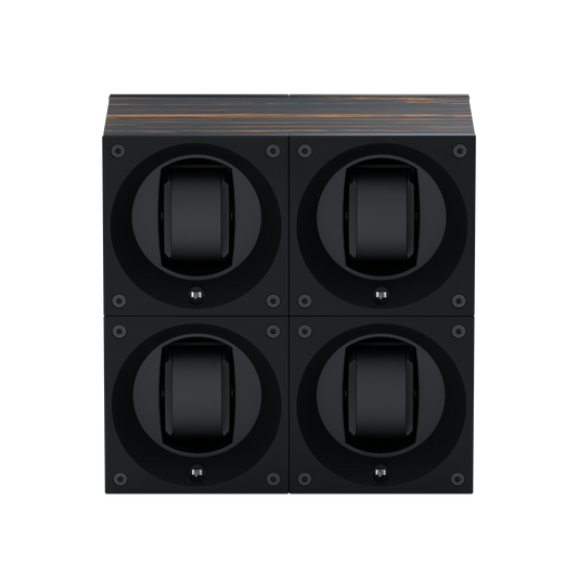 Masterbox 4 Palm Wood Watches: Rotating Watch Case for Automatic Watches