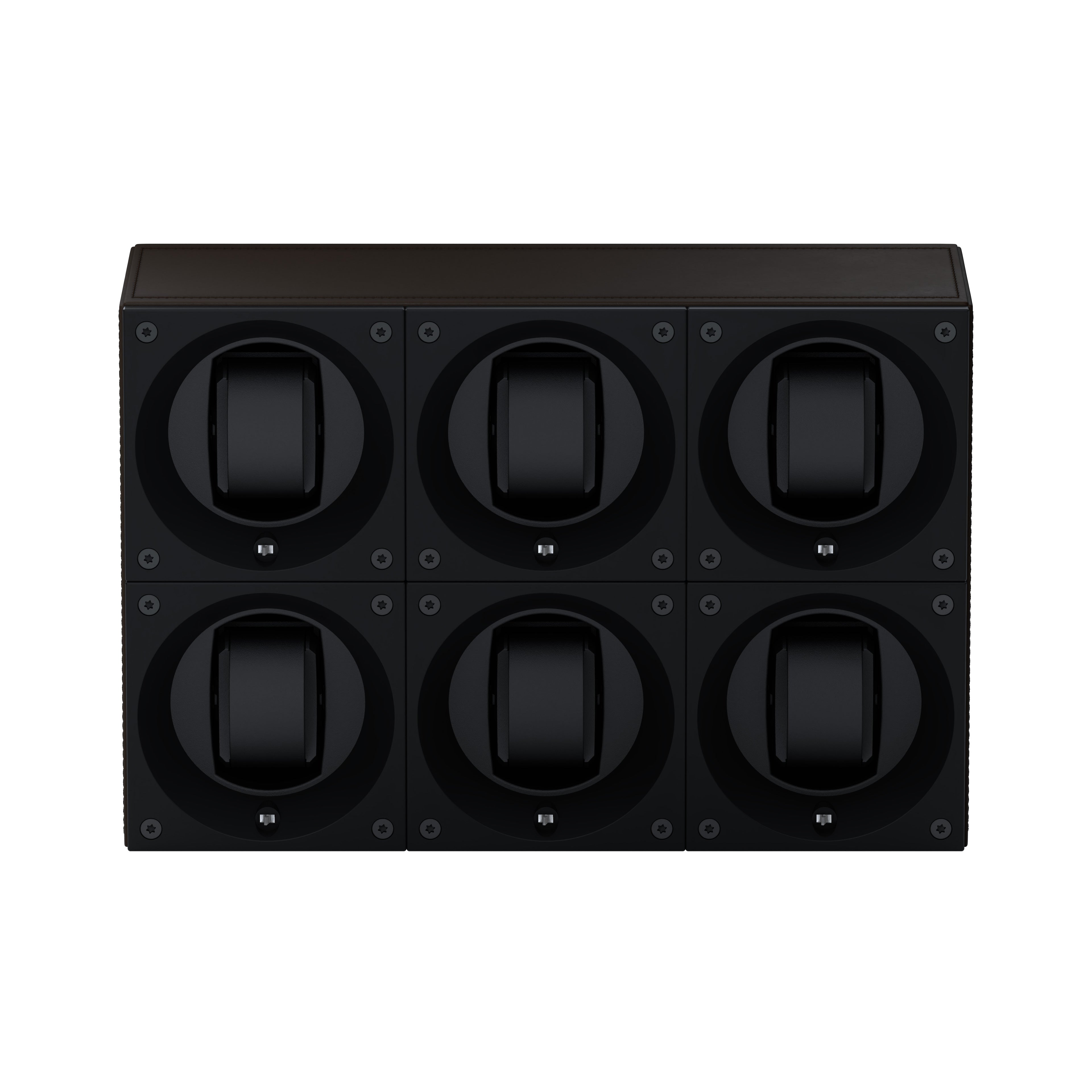 Masterbox 6 watches Dark Brown Leather: rotating case for automatic watches