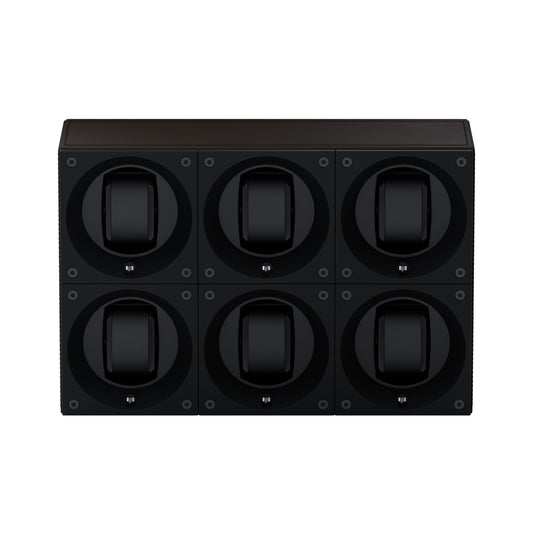 Masterbox 6 watches Dark Brown Leather: rotating case for automatic watches