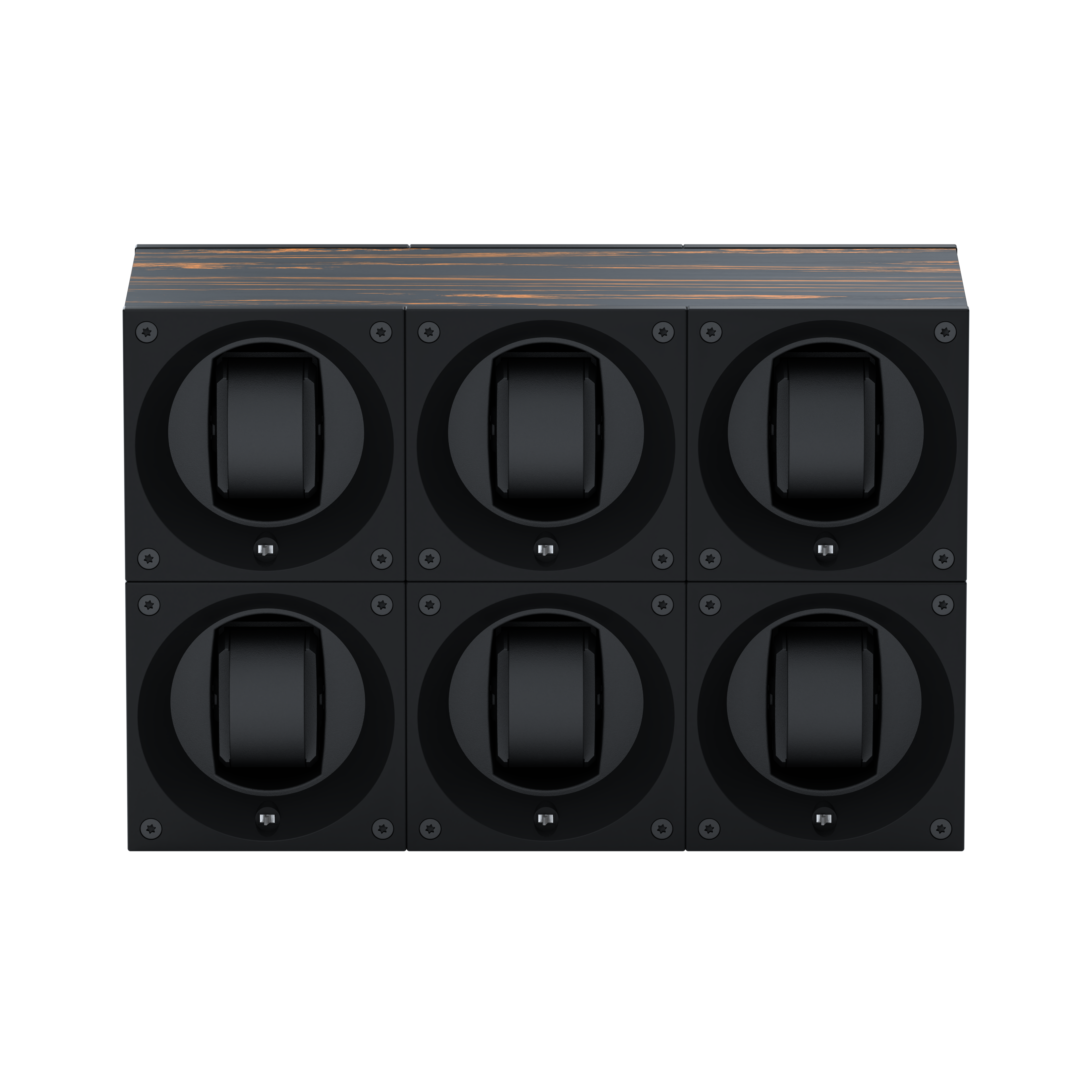 Masterbox 6 Palm Wood Watches: Rotating Watch Case for Automatic Watches