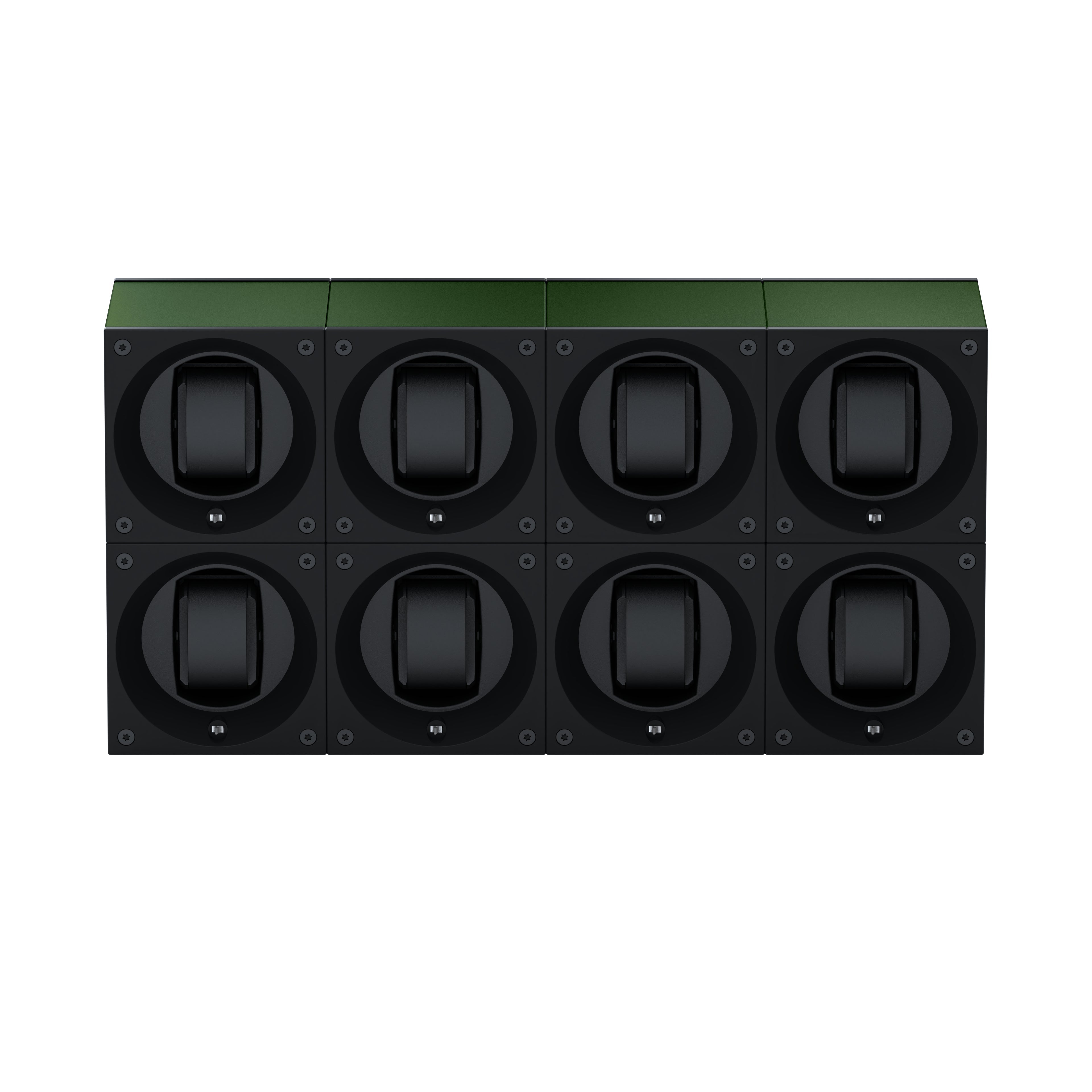 Masterbox 8 watches Dark Green Aluminum: rotating case for automatic watches