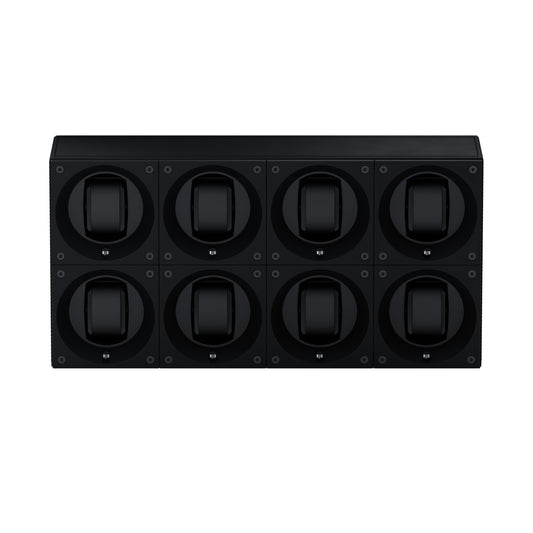 Masterbox 8 watches Black Leather: rotating case for automatic watches