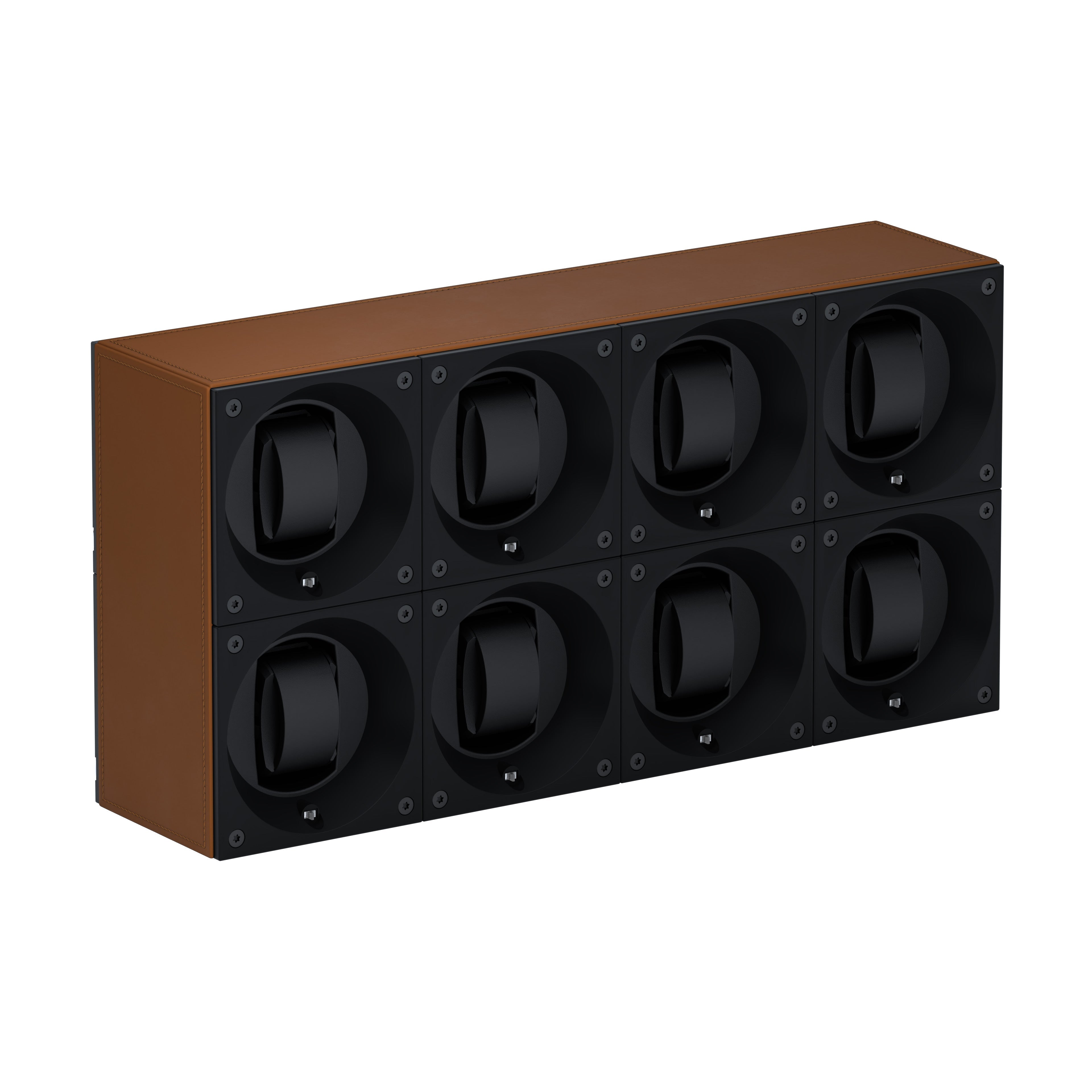 Automatic watch winder: Masterbox 8 watches Cognac leather