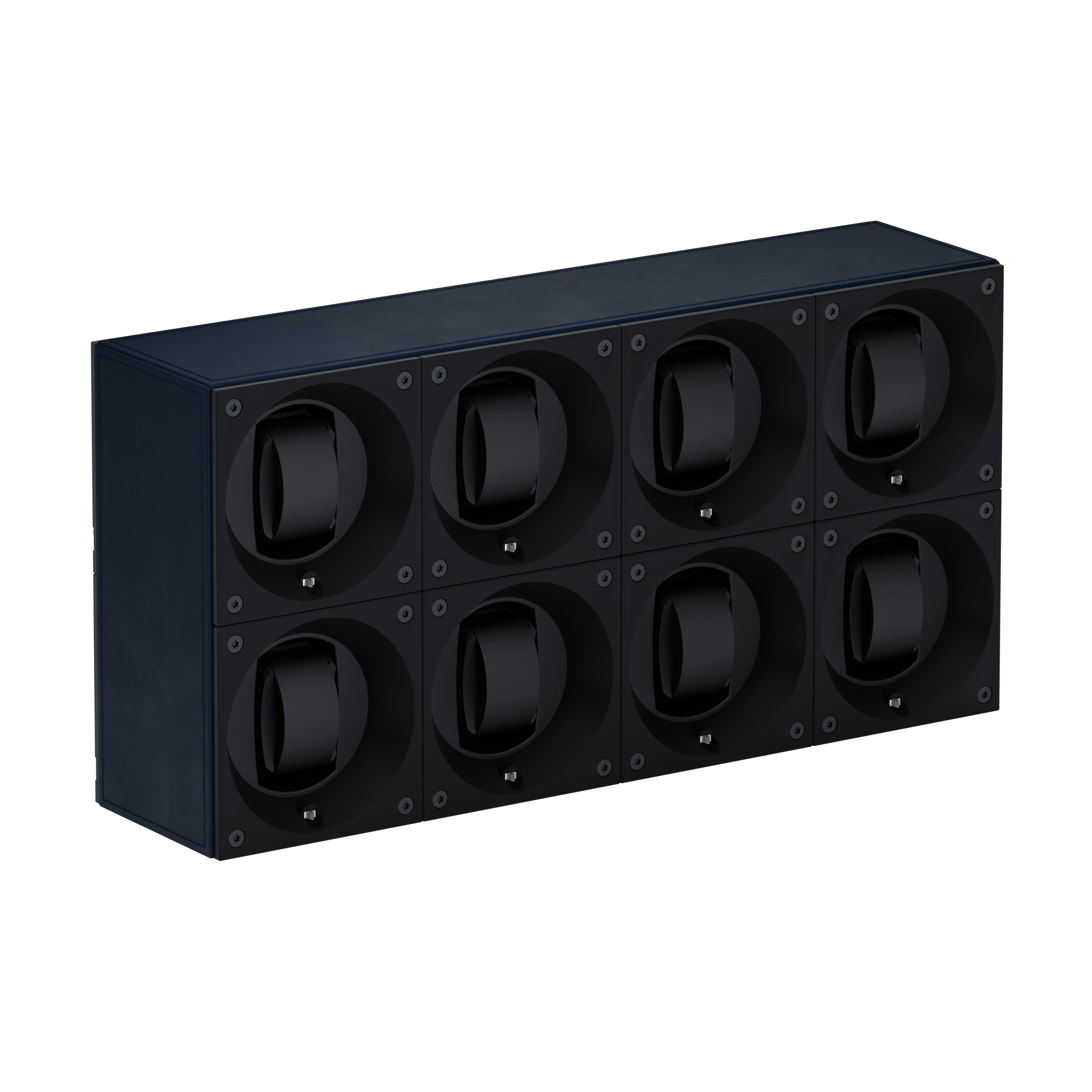 Automatic watch winder: Masterbox 8 watches Navy Blue Leather