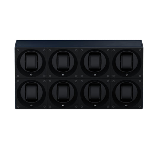 Masterbox 8 watches Navy Blue Leather: rotating case for automatic watches