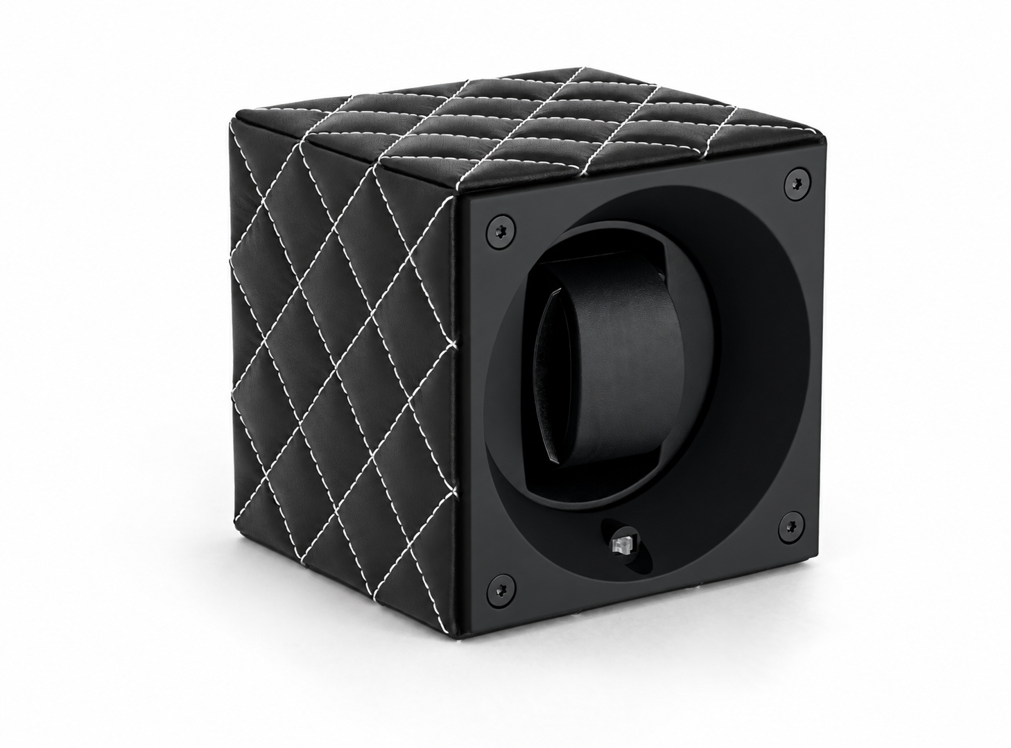 Masterbox Single Black Leather White Matelassé Stitches