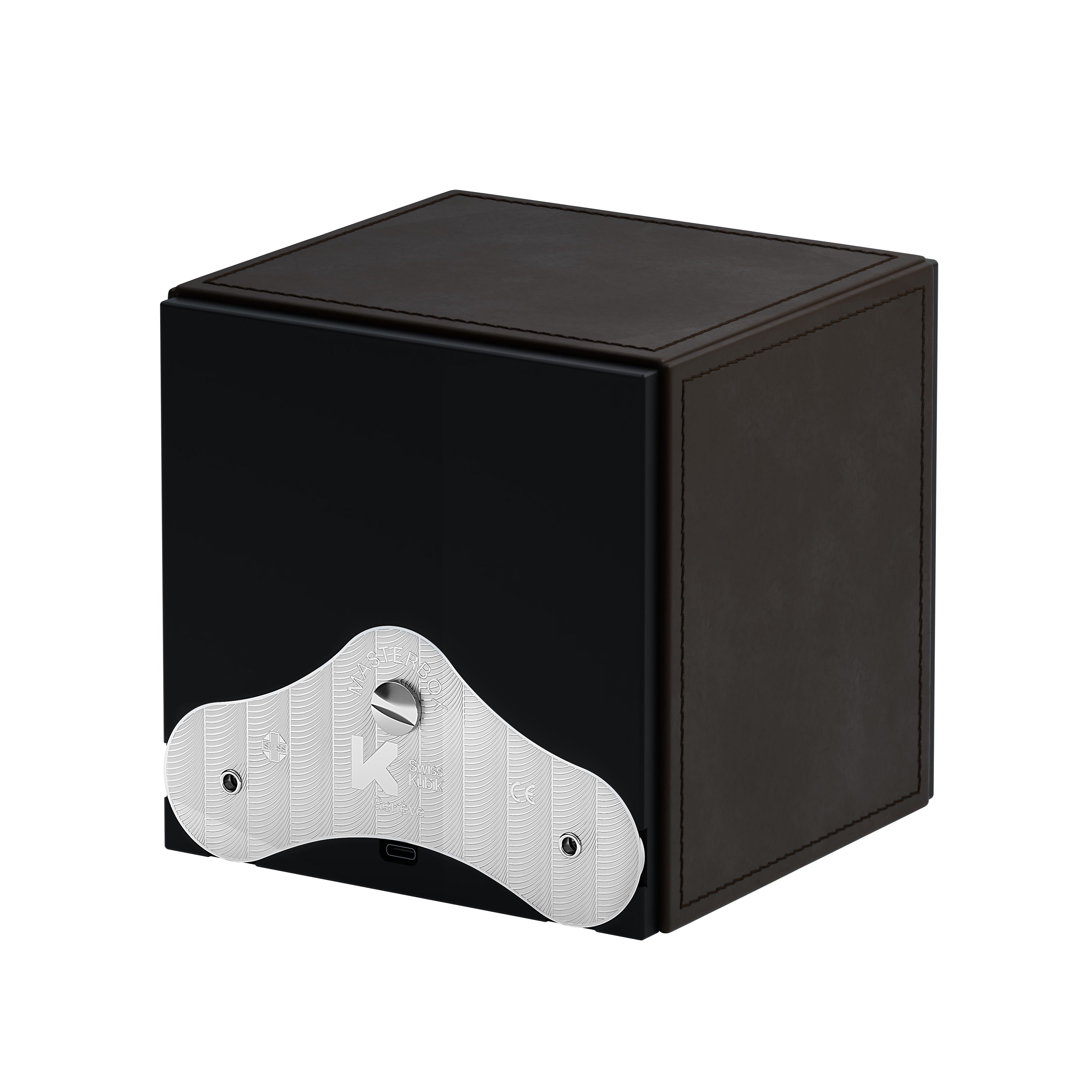 SwissKubik: Masterbox automatic watch winder Dark Brown Leather 1 watch