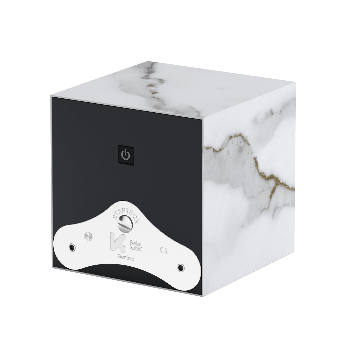 SwissKubik: Metamorphik White Carrara automatic watch winder for 1 watch