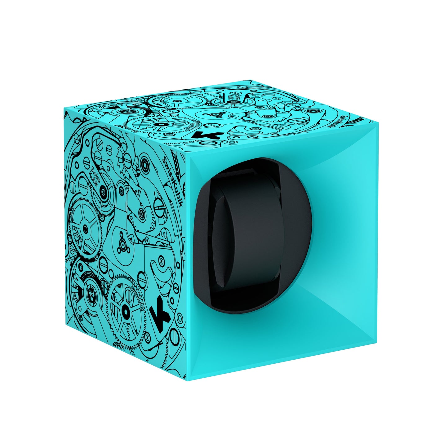 SwissKubik: Startbox Soft Touch Turquoise automatic watch winder for 1 watch