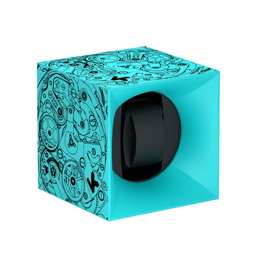 SwissKubik: Startbox Soft Touch Turquoise automatic watch winder for 1 watch