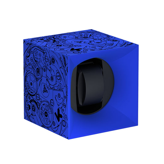 SwissKubik: Startbox Soft Touch Blue automatic watch winder for 1 watch