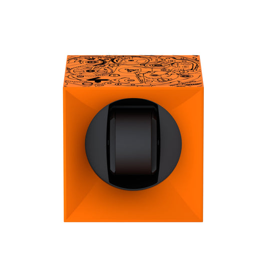Automatic watch winder: Startbox 1 watch Soft Touch Orange
