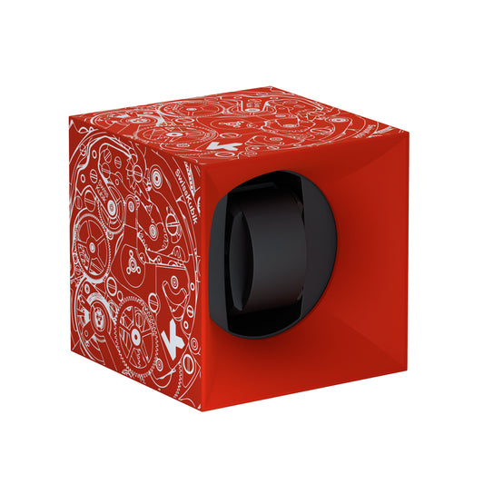 SwissKubik: Startbox Soft Touch Red automatic watch winder for 1 watch