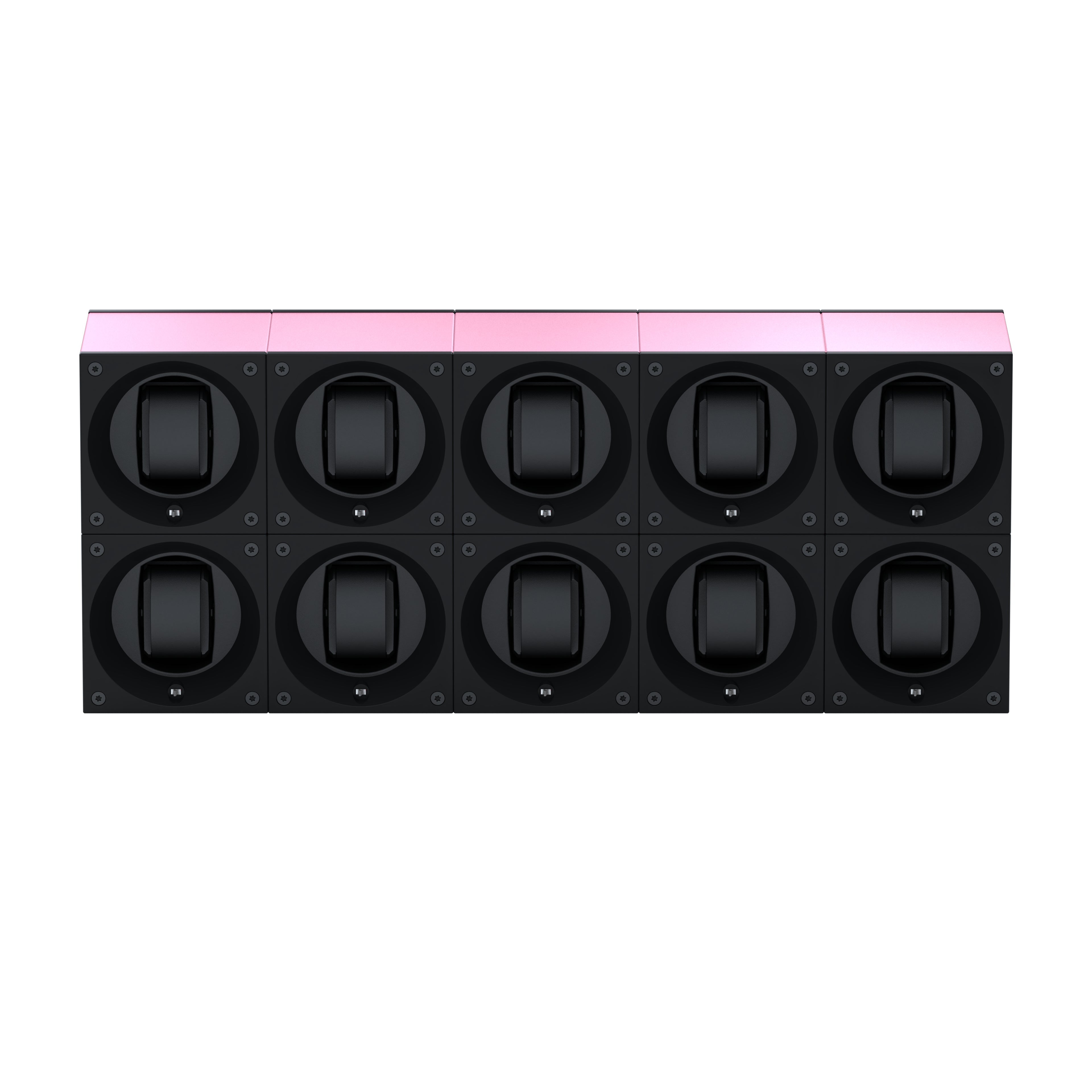 Masterbox 10 watches Pink Aluminum: rotating case for automatic watches