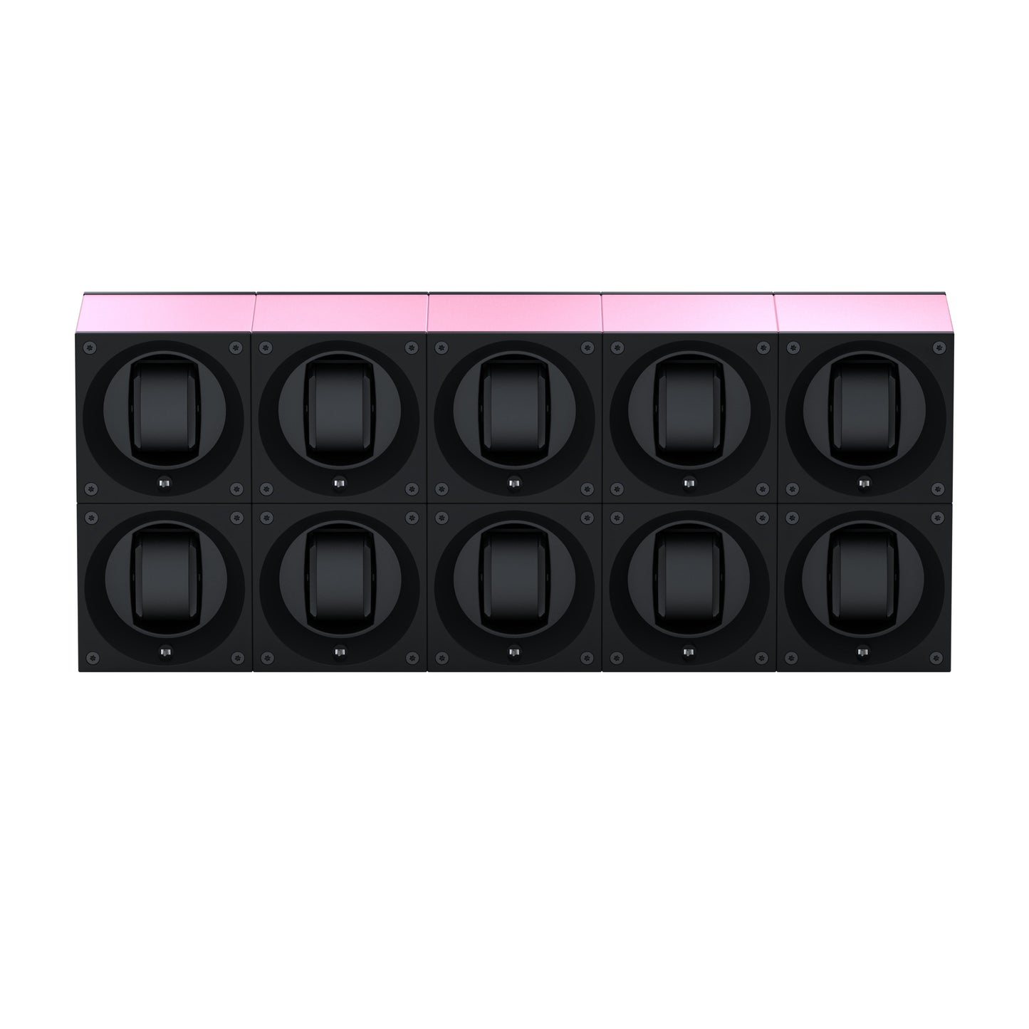 Masterbox 10 watches Pink Aluminum: rotating case for automatic watches