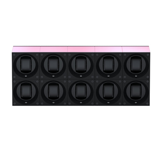 Masterbox 10 watches Pink Aluminum: rotating case for automatic watches
