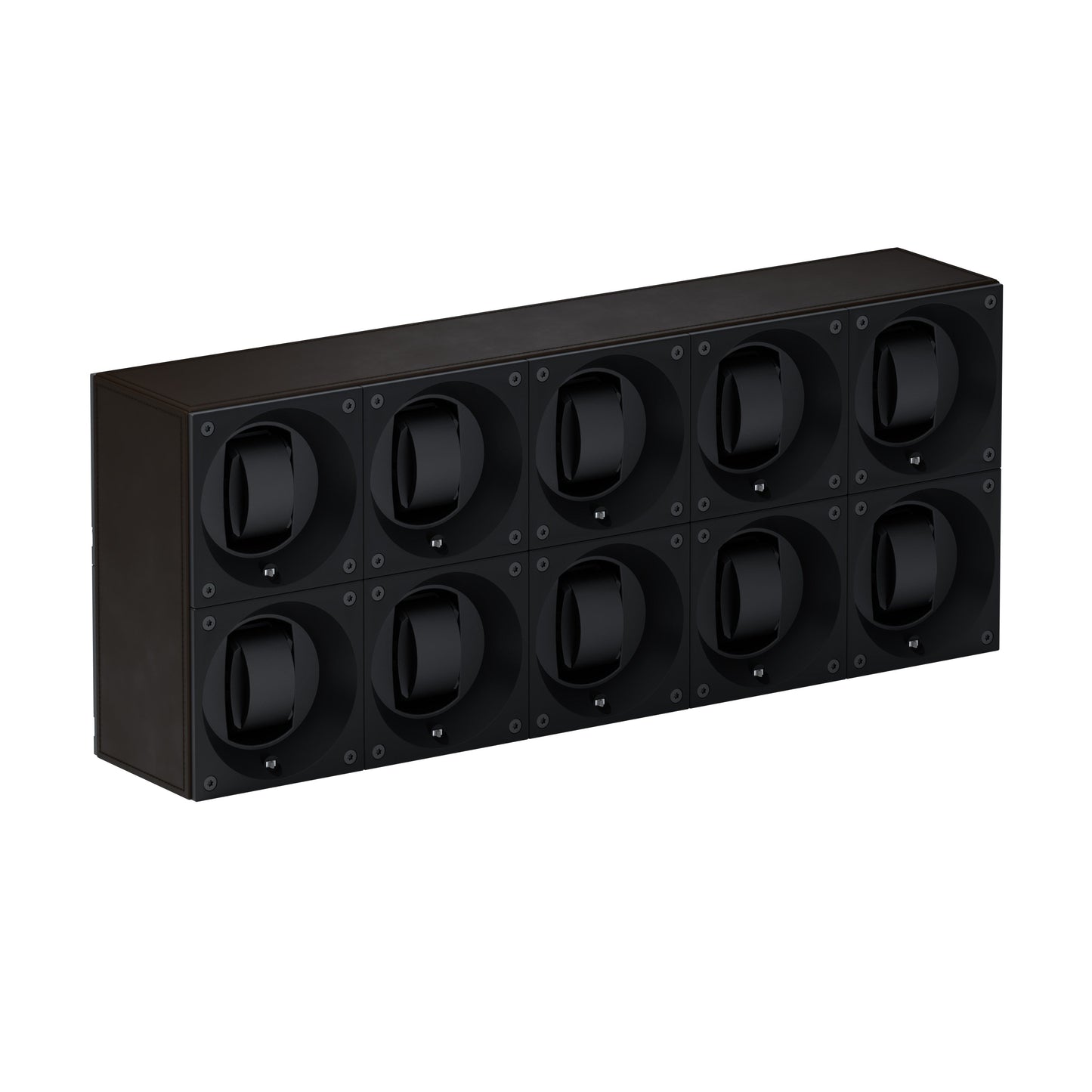Automatic Watch Winder: Masterbox 10 Watches Dark Brown Leather